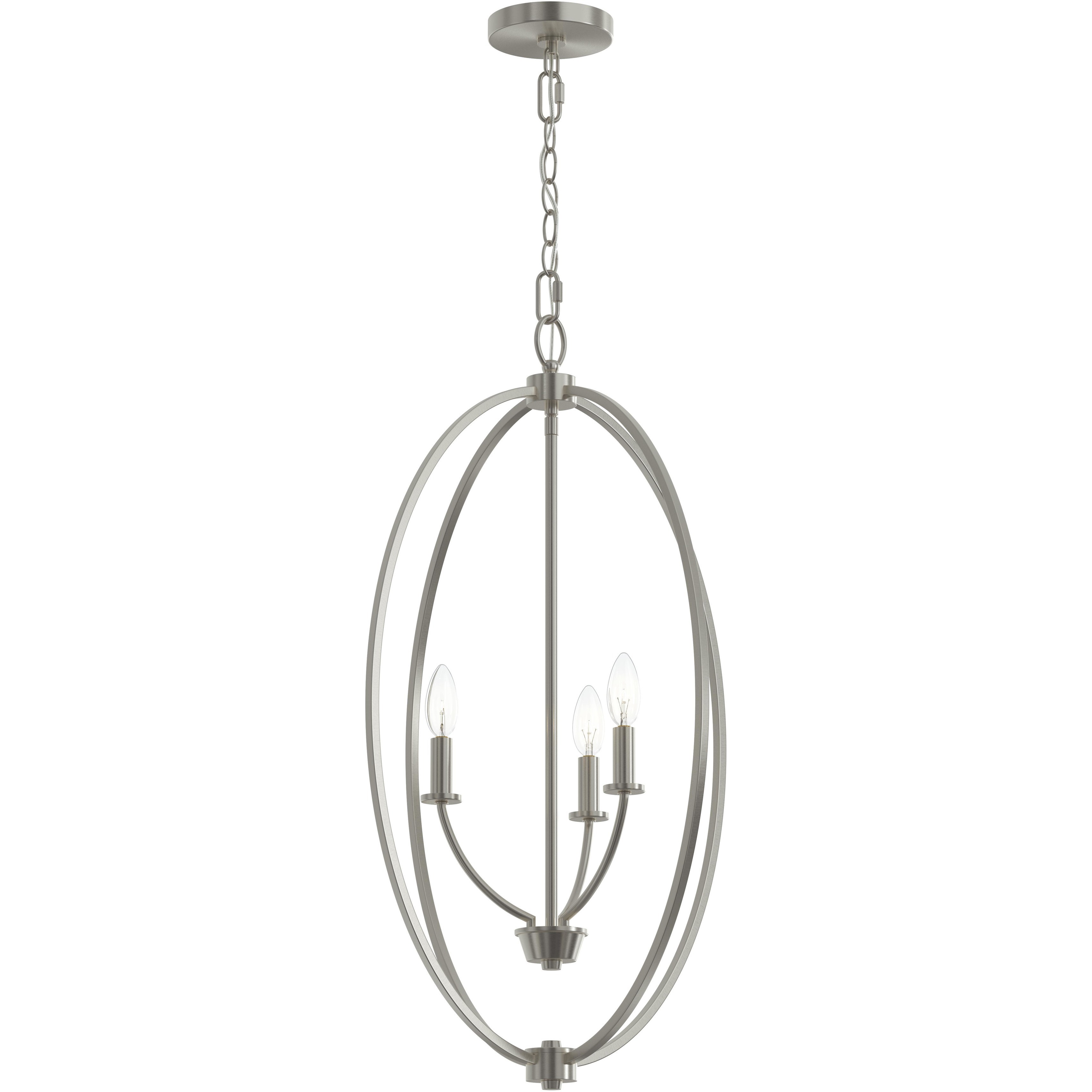 Jheni 3 Light 18 inch Brushed Nickel Foyer Pendant Ceiling Light
