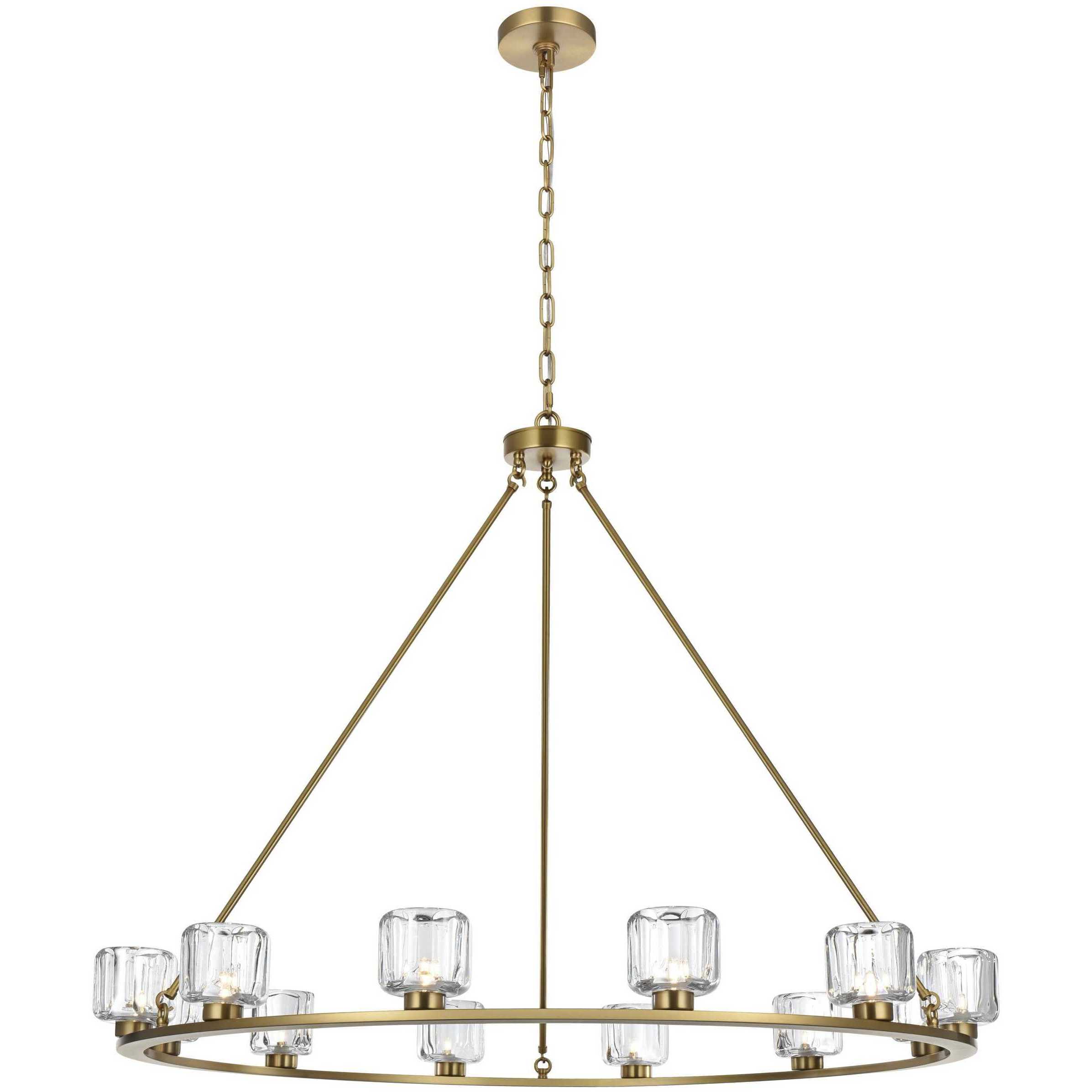 Cadence 12 Light 48 inch Satin Gold Chandelier Ceiling Light