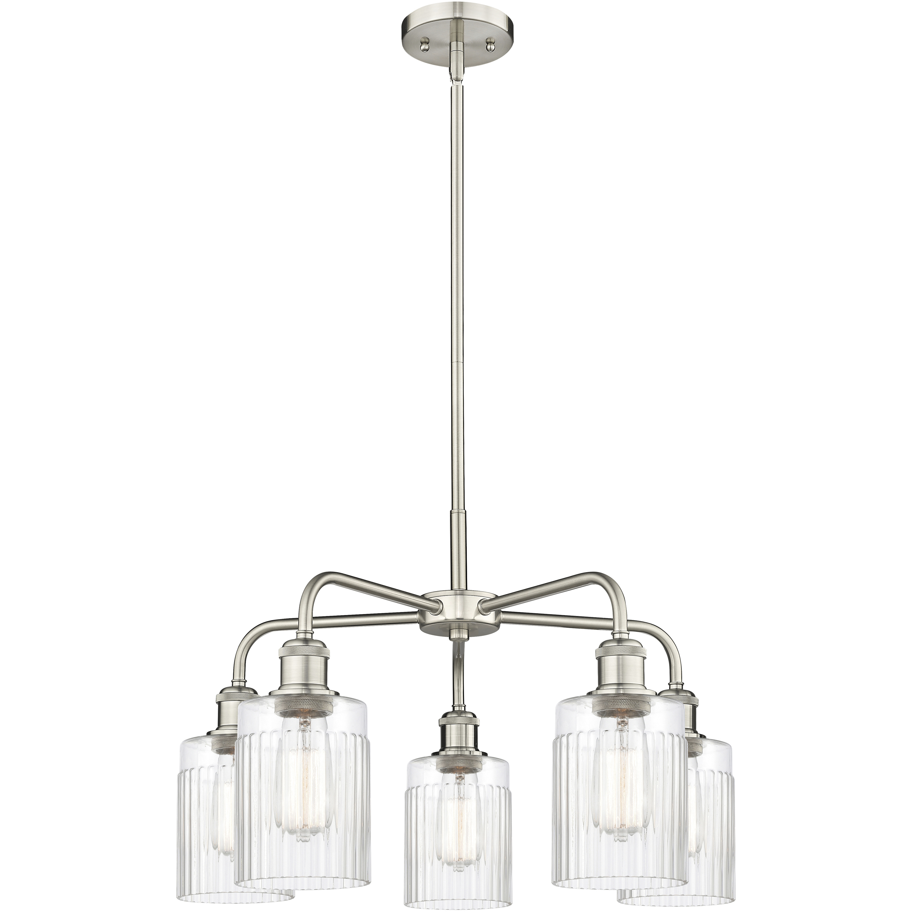 Hadley 5 Light 22.5 inch Satin Nickel Chandelier Ceiling Light in Clear Glass