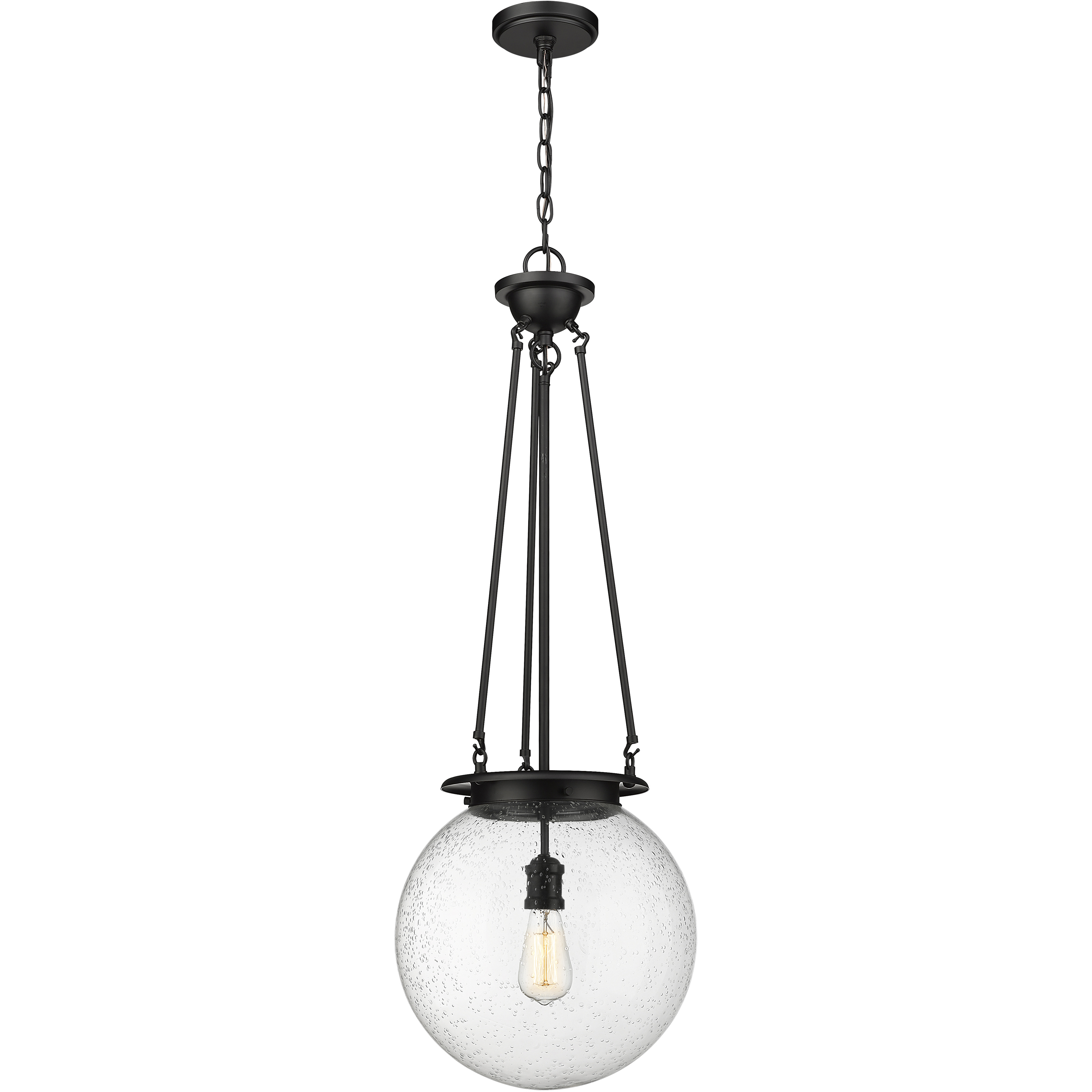 Beacon 1 Light 14 inch Matte Black Pendant Ceiling Light