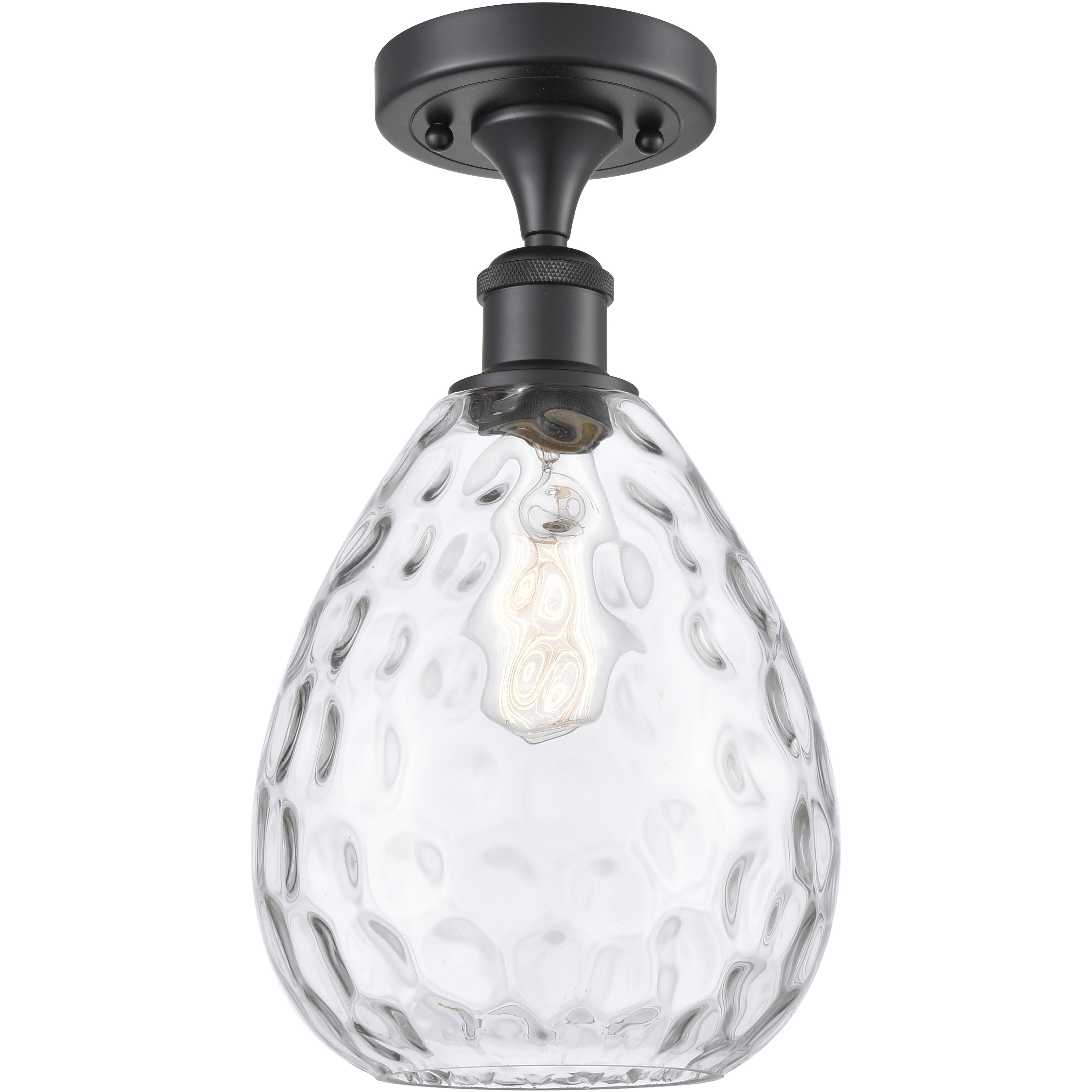 Edison Waverly 1 Light 8 inch Matte Black Semi-Flush Mount Ceiling Light