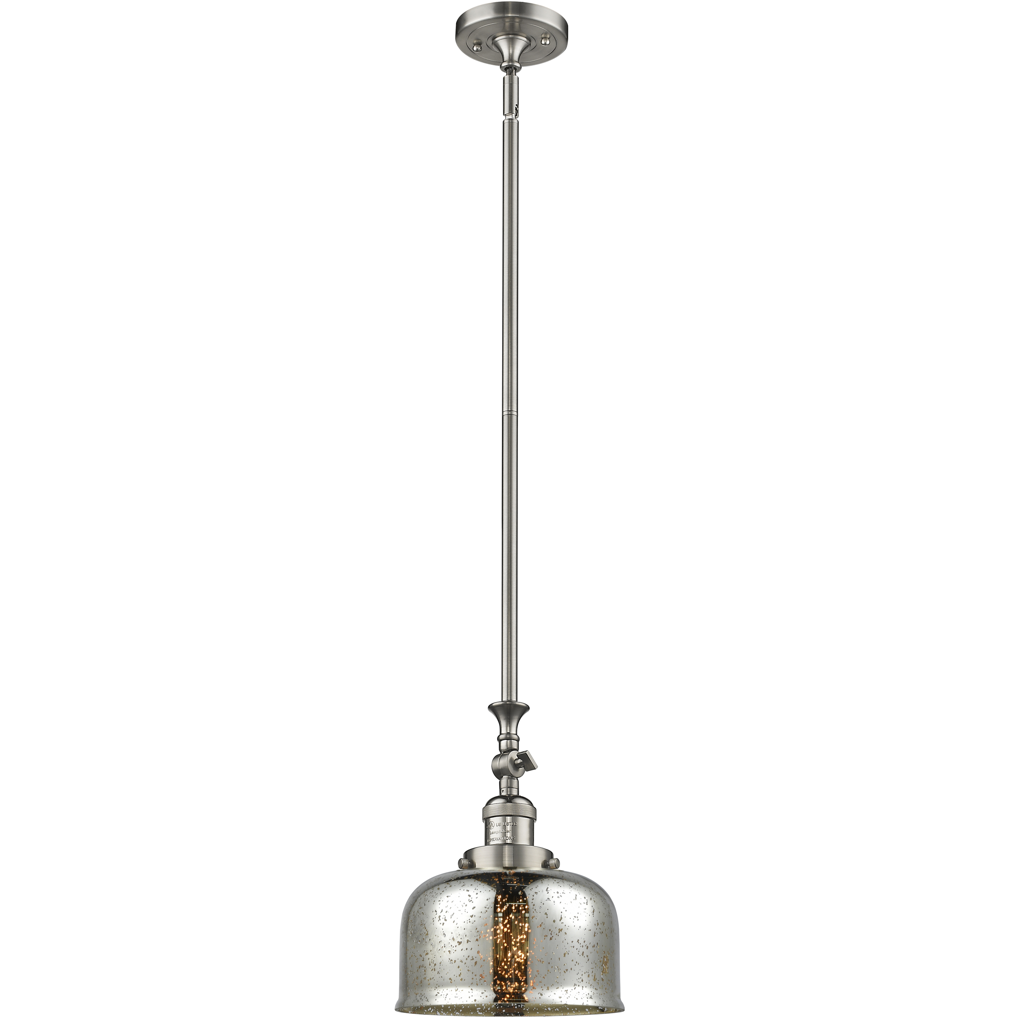 Franklin Restoration Bell 1 Light 8 inch Brushed Satin Nickel Mini Pendant Ceiling Light in Incandescent, Silver Plated Mercury, Franklin Restoration