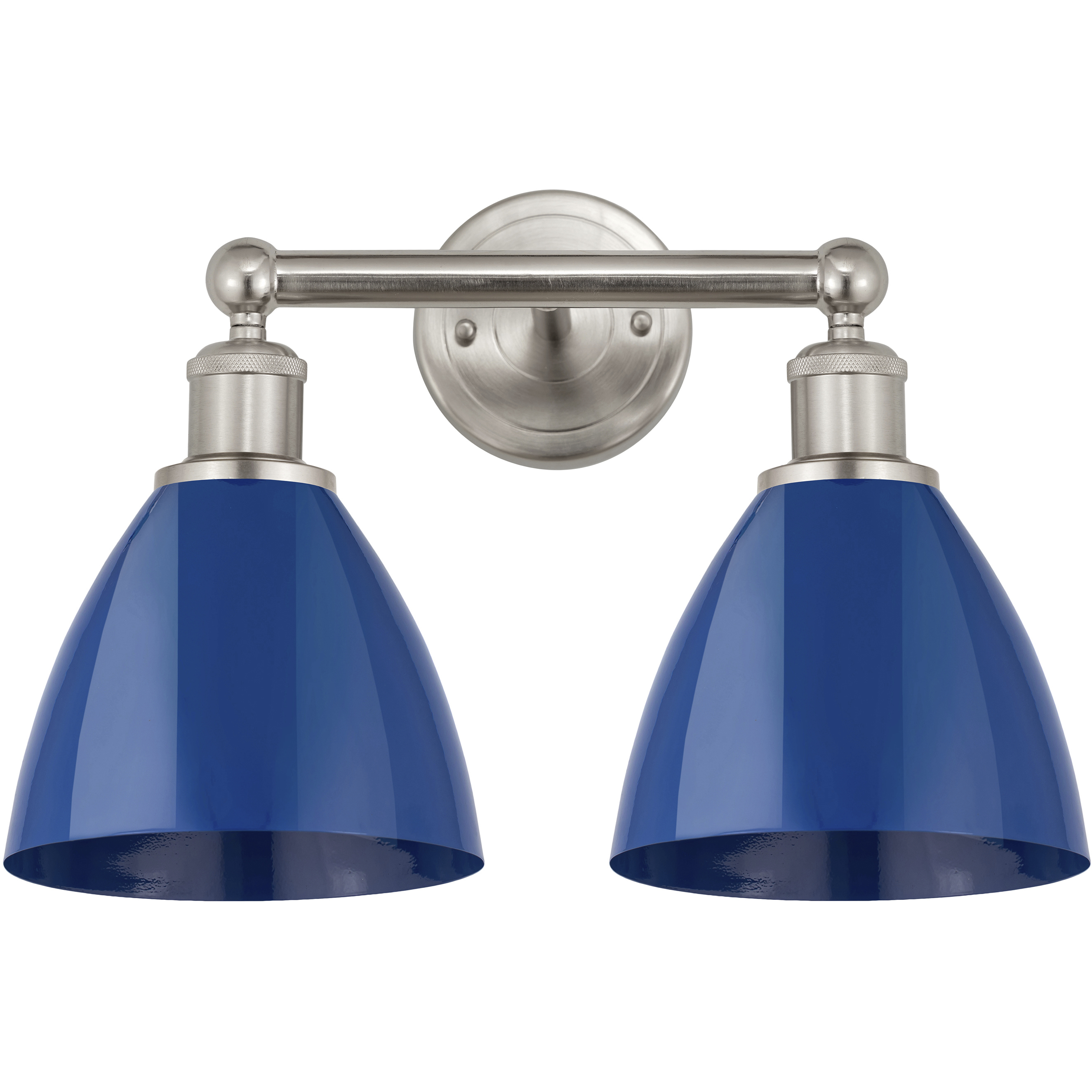 Plymouth Dome 2 Light 16.5 inch Brushed Satin Nickel Bath Vanity Light Wall Light in Blue