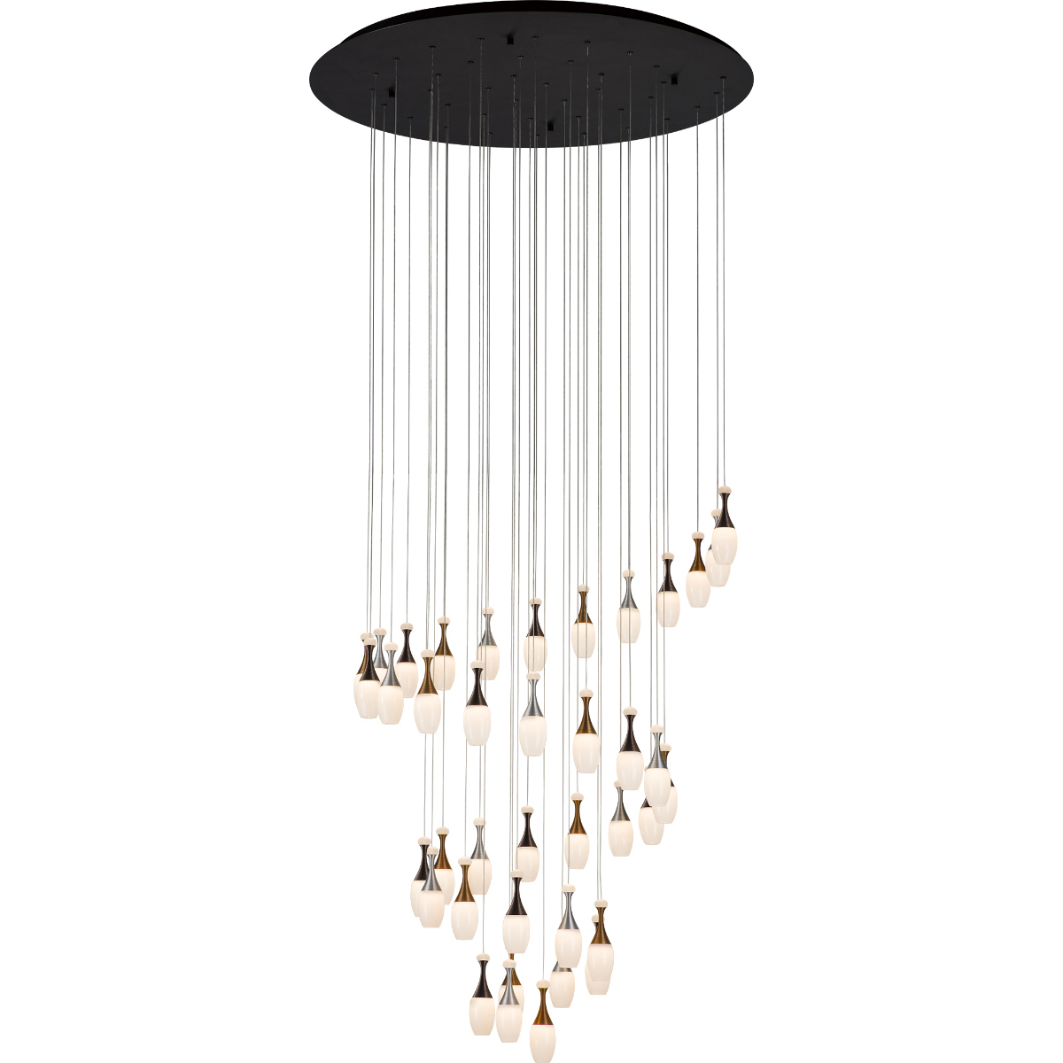 La Botella 39 Light 30 inch Deep Taupe / Brushed Aluminum / Brushed Gold Chandelier Ceiling Light