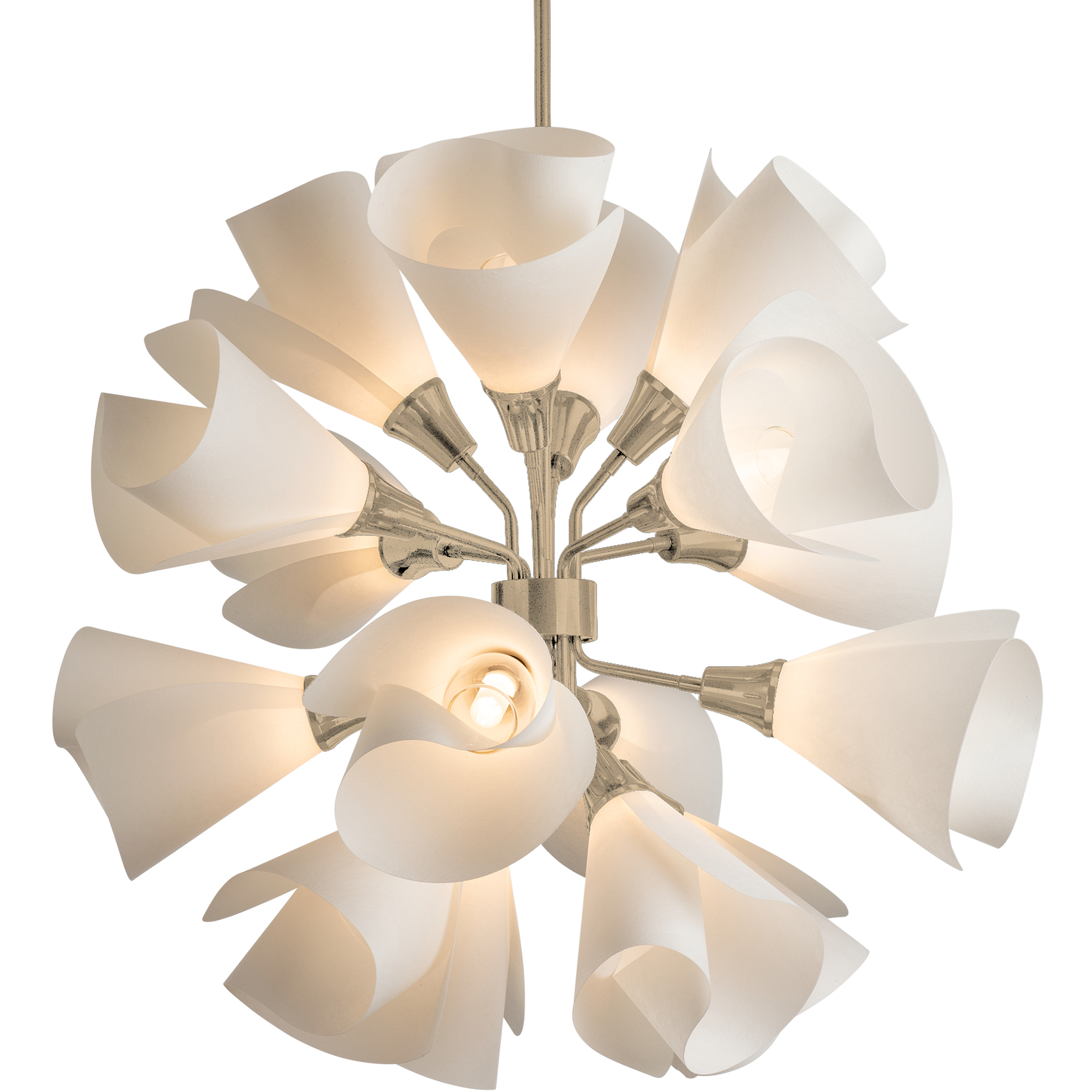 Hubbardton Forge 134506-1078 Mobius 16 Light 31 inch Soft Gold Pendant  Ceiling Light, image size:2003x2003
