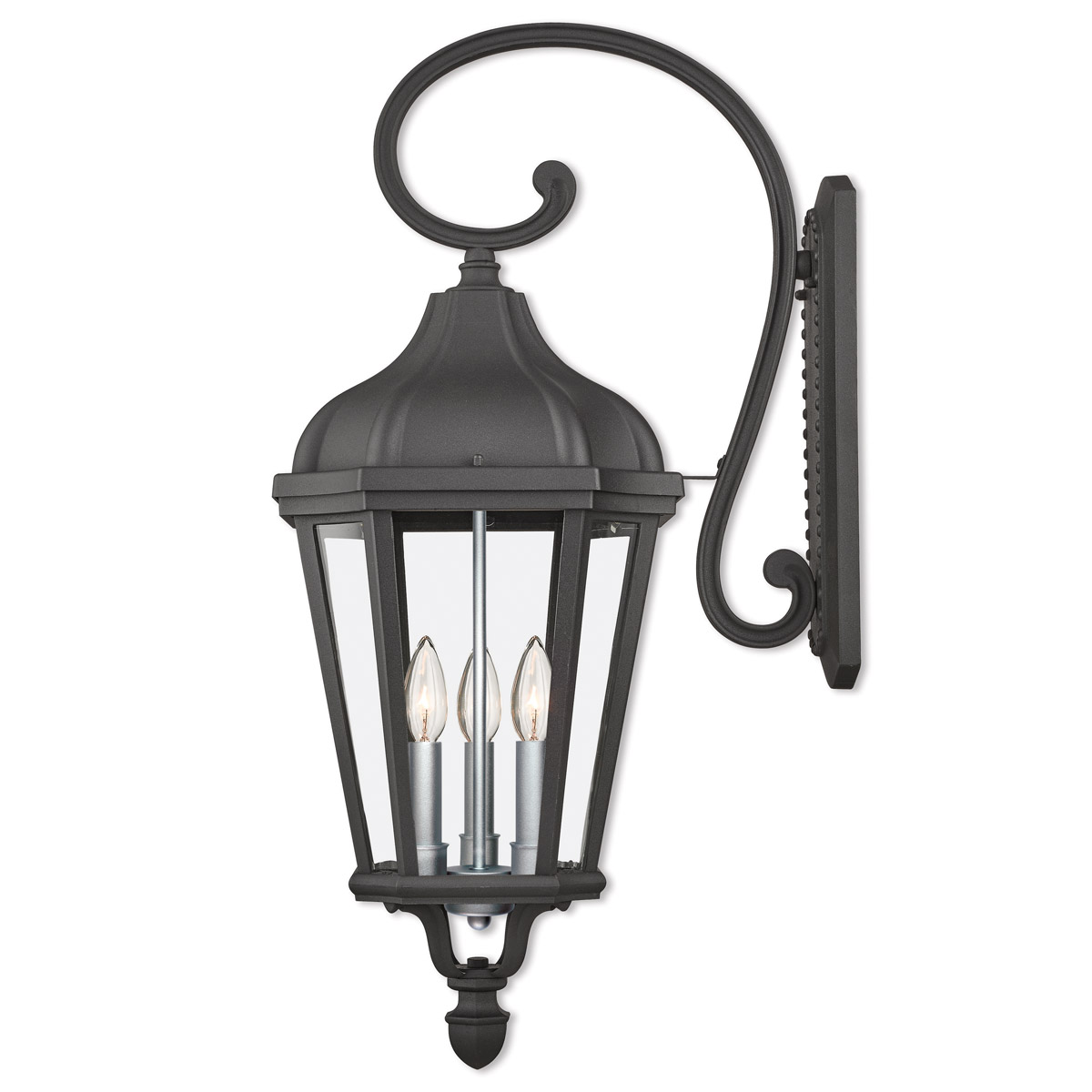 Morgan 3 Light 29 inch Textured Black Outdoor Wall Lantern