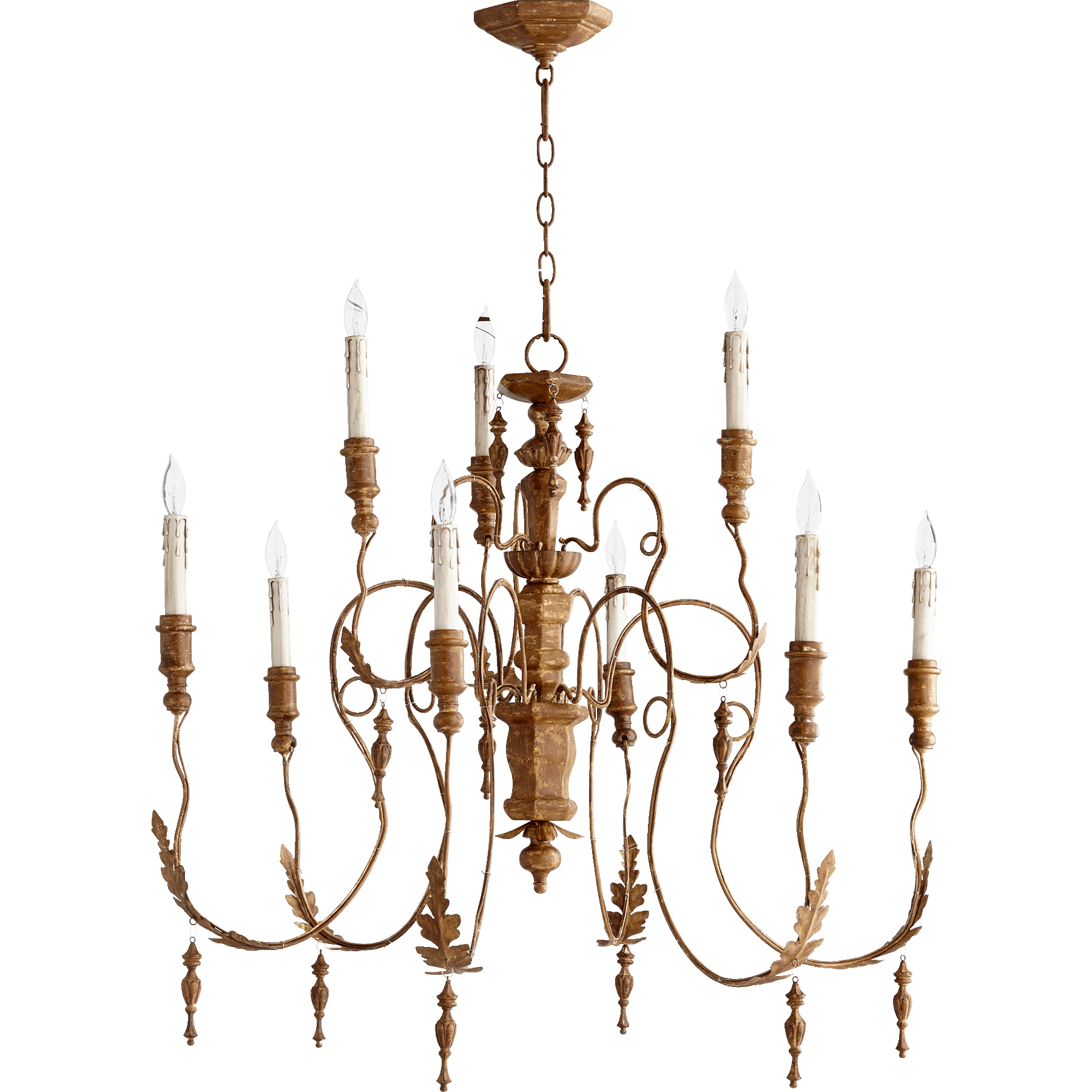 Salento 9 Light 32 inch French Umber Chandelier Ceiling Light