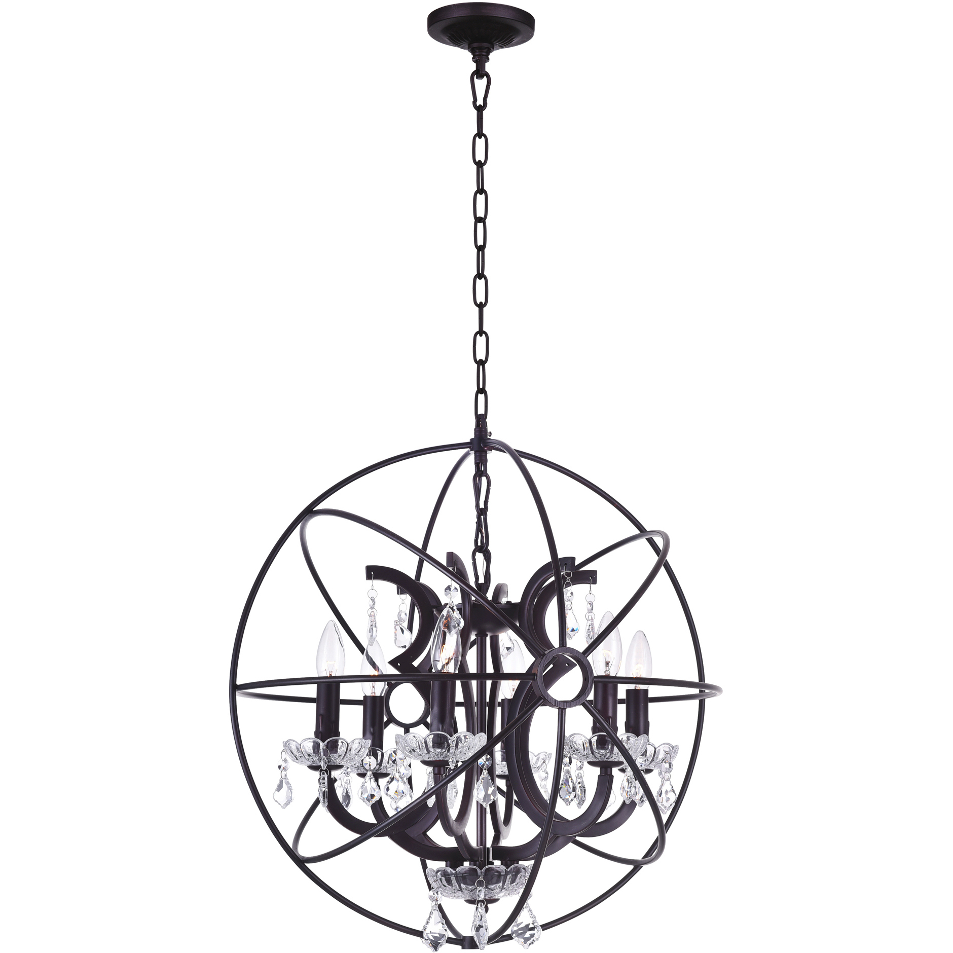 Campechia 6 Light 22 inch Brown Up Chandelier Ceiling Light