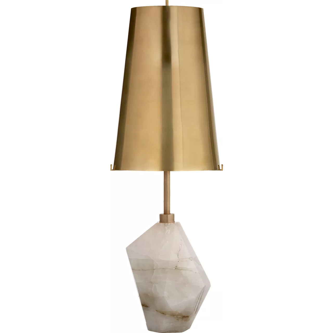Kelly Wearstler Halcyon 25 inch 75 watt Natural Quartz Stone Table Lamp Portable Light in Antique-Burnished Brass