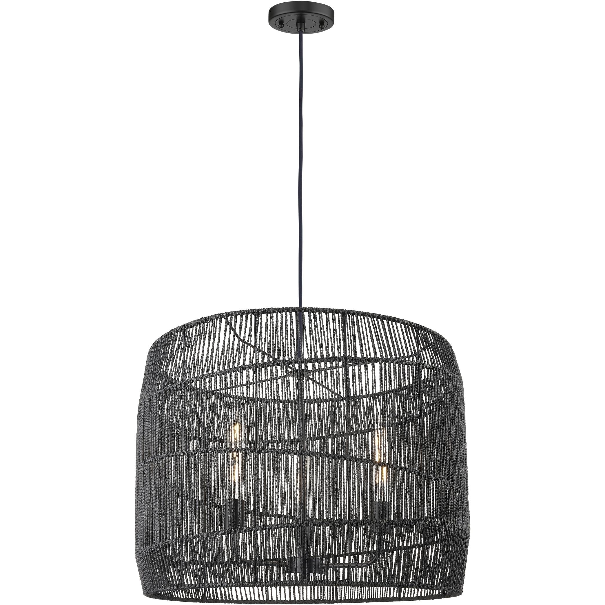 Elwood 3 Light 24 inch Matte Black Pendant Ceiling Light