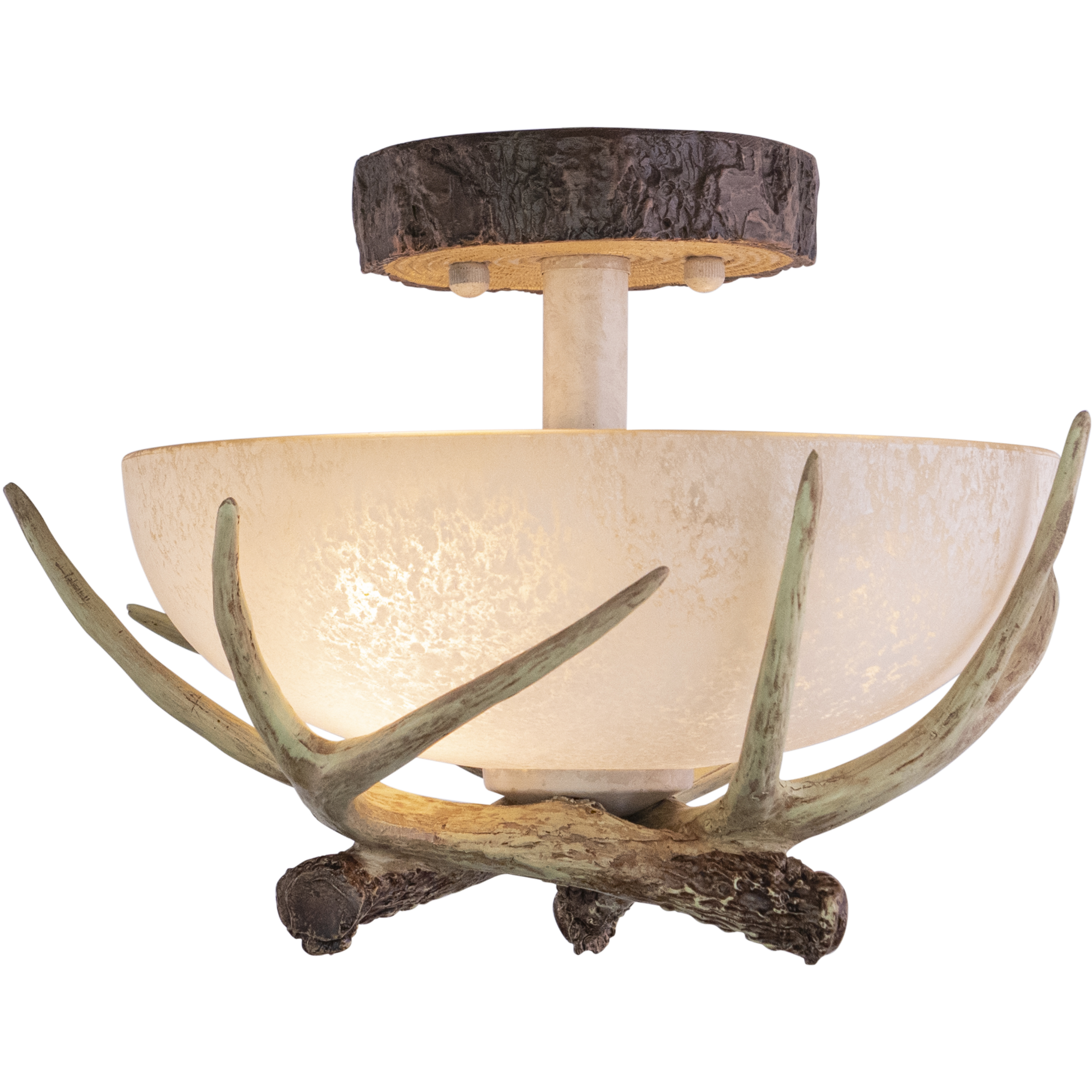 Lodge LED 12 inch Noachian Stone Semi-Flush Mount Ceiling Light