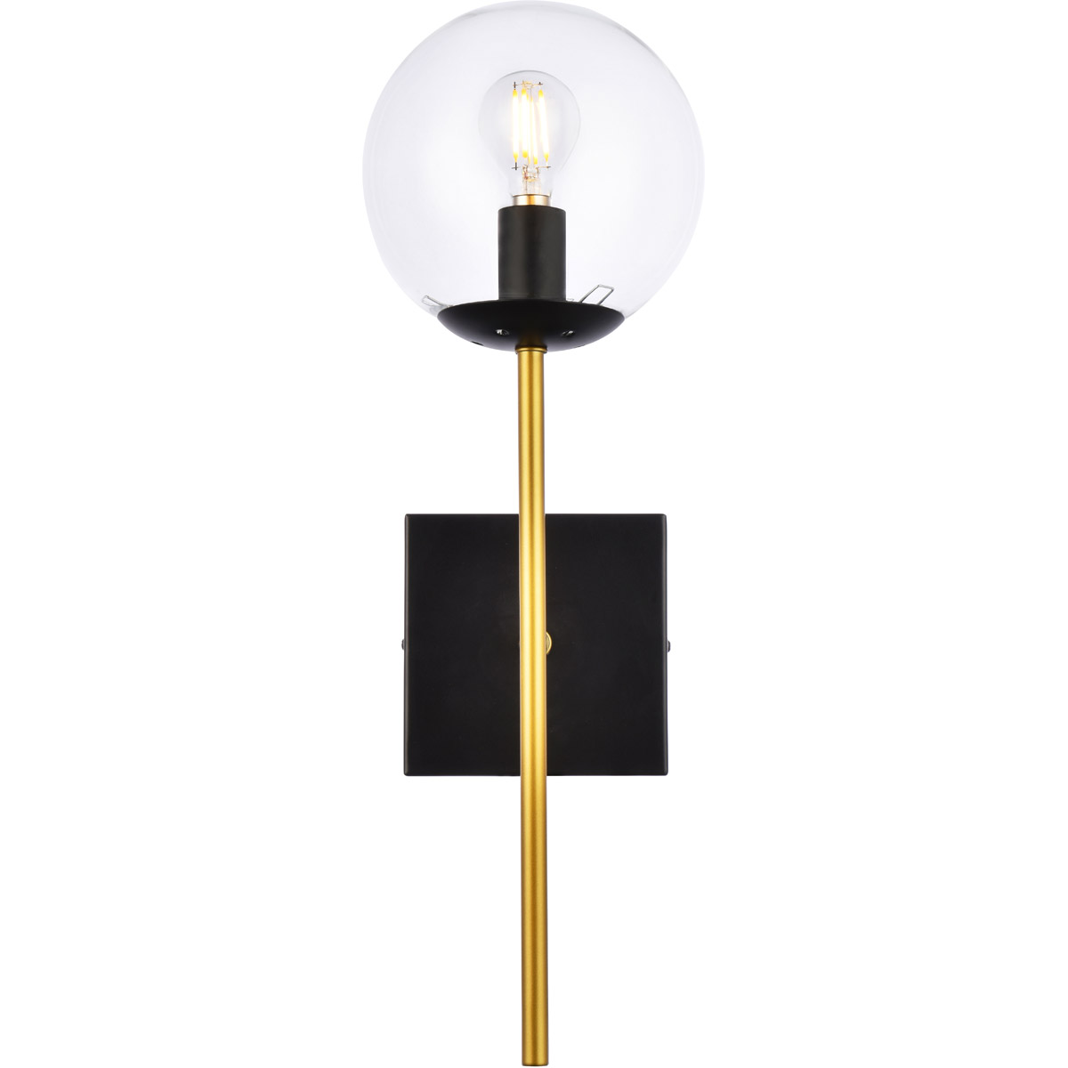 Neri 1 Light 6.7 inch Black and Brass Bath Sconce Wall Light