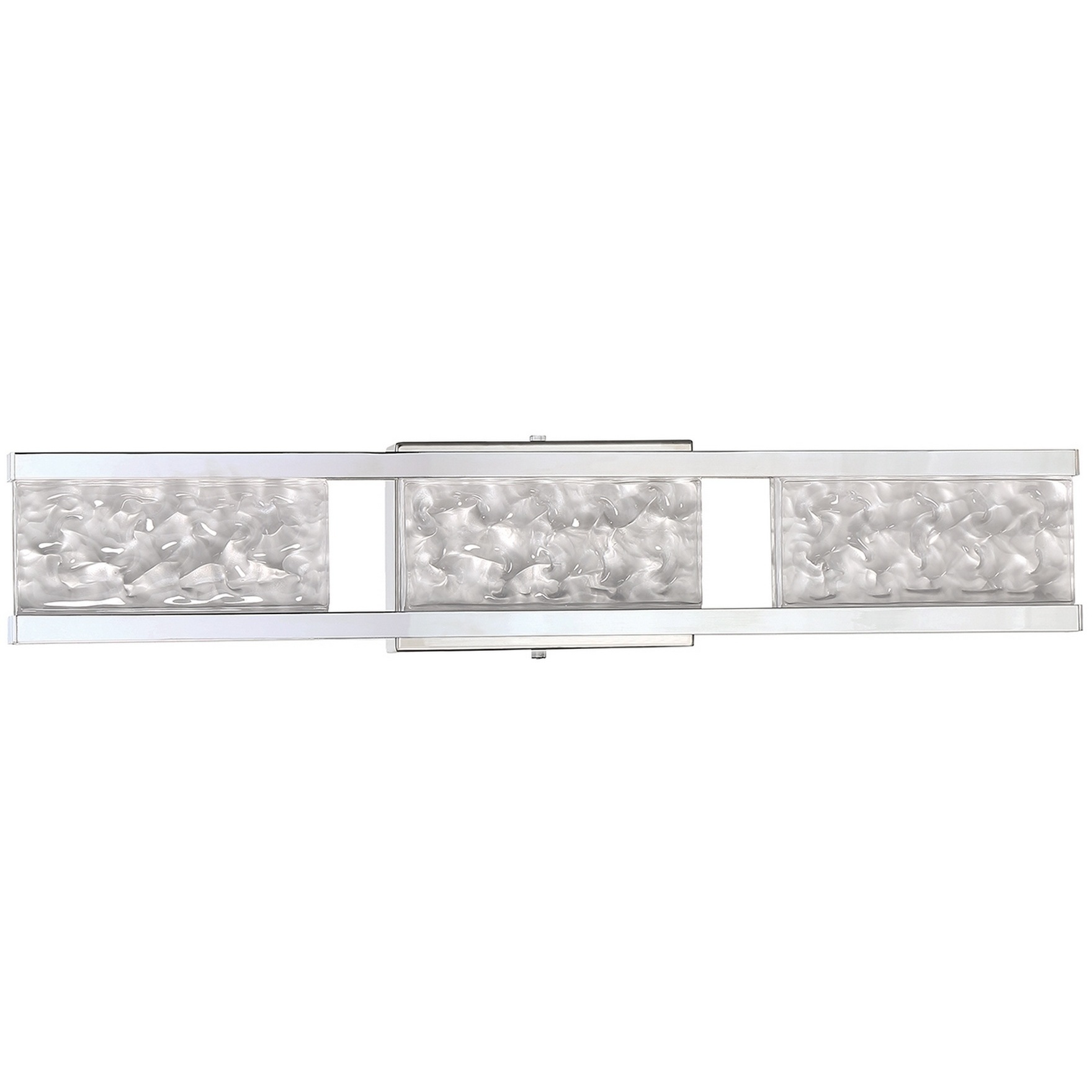 Callavio 3 Light 24 inch Chrome Vanity Light Wall Light in Frosted Fossilized Ice