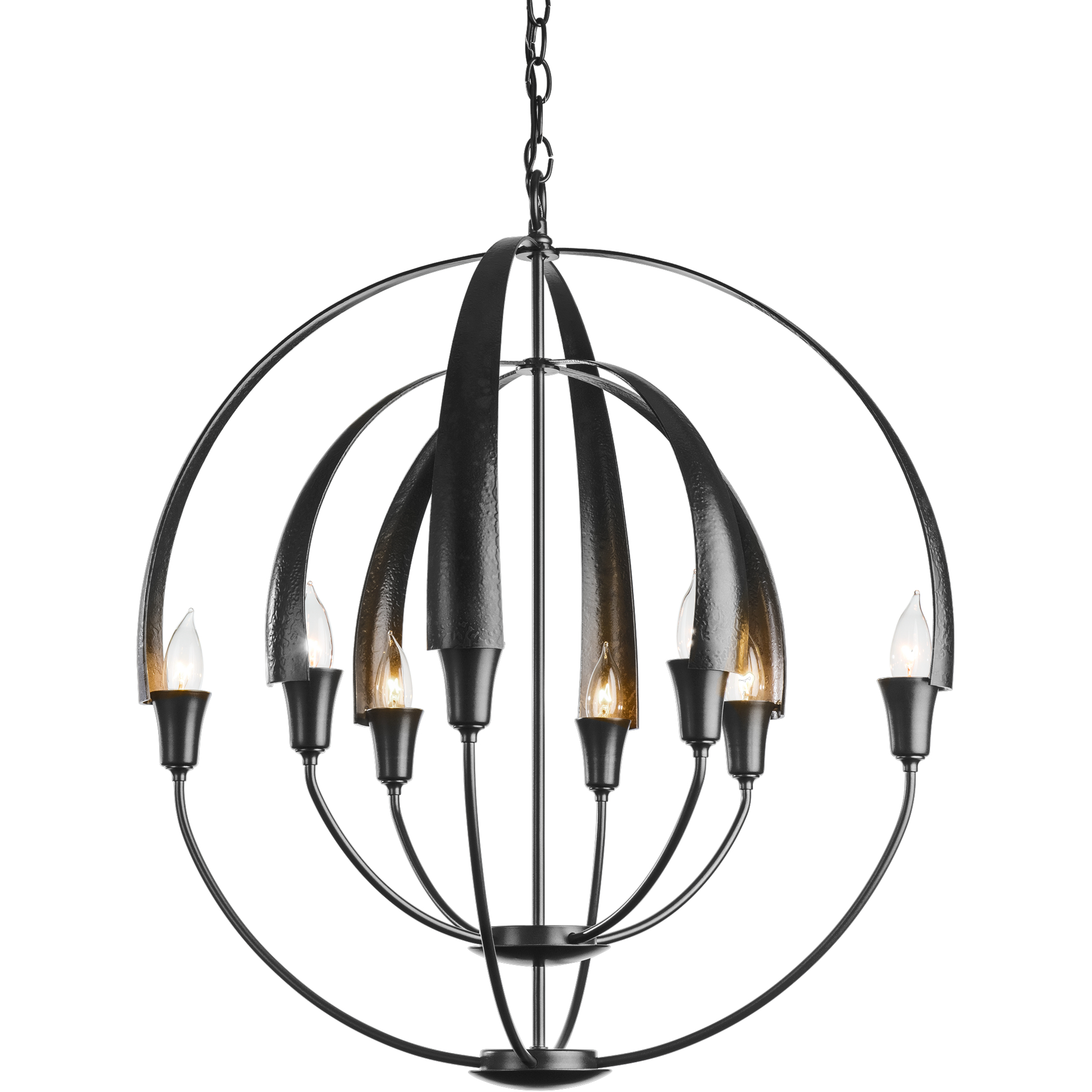 Double Cirque 8 Light 25.4 inch Black Chandelier Ceiling Light