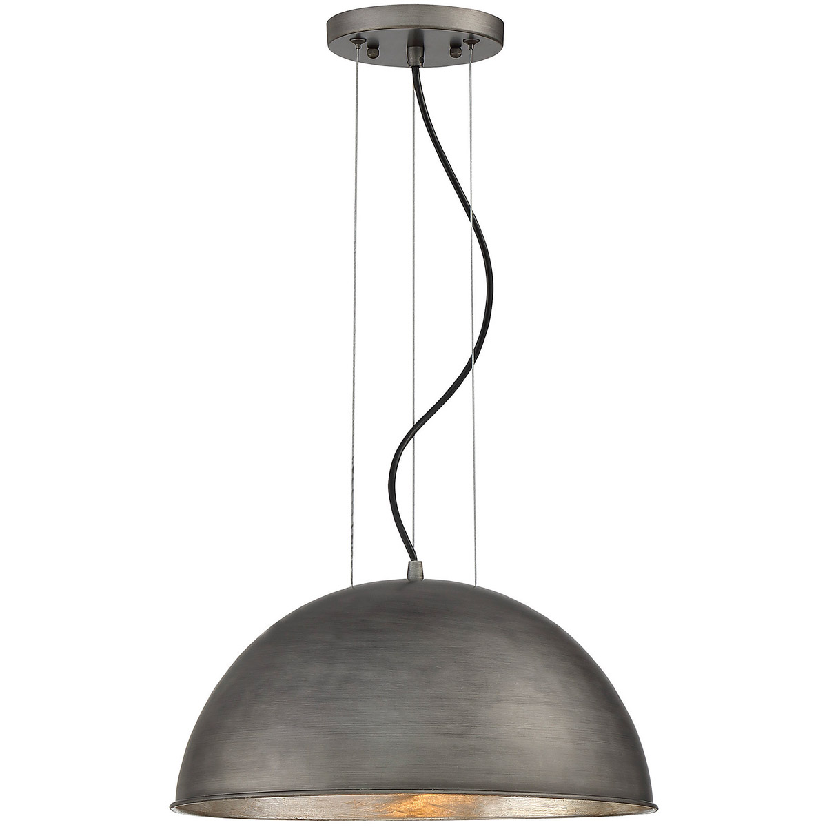 Sommerton 1 Light 16 inch Rubbed Zinc/Silver Leaf Pendant Ceiling Light
