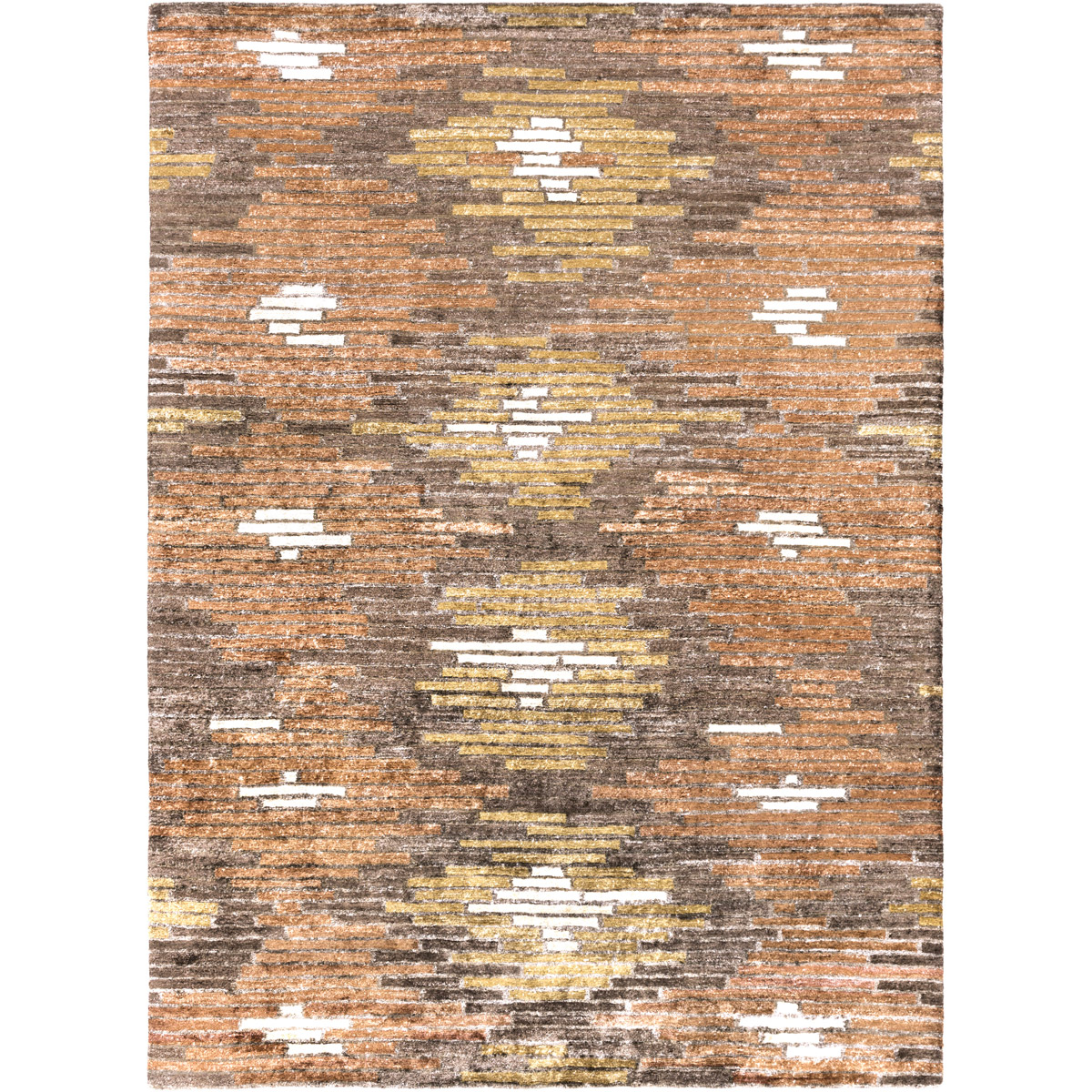Platinum 36 X 24 inch Rust, Camel, Dark Brown, Taupe Rug