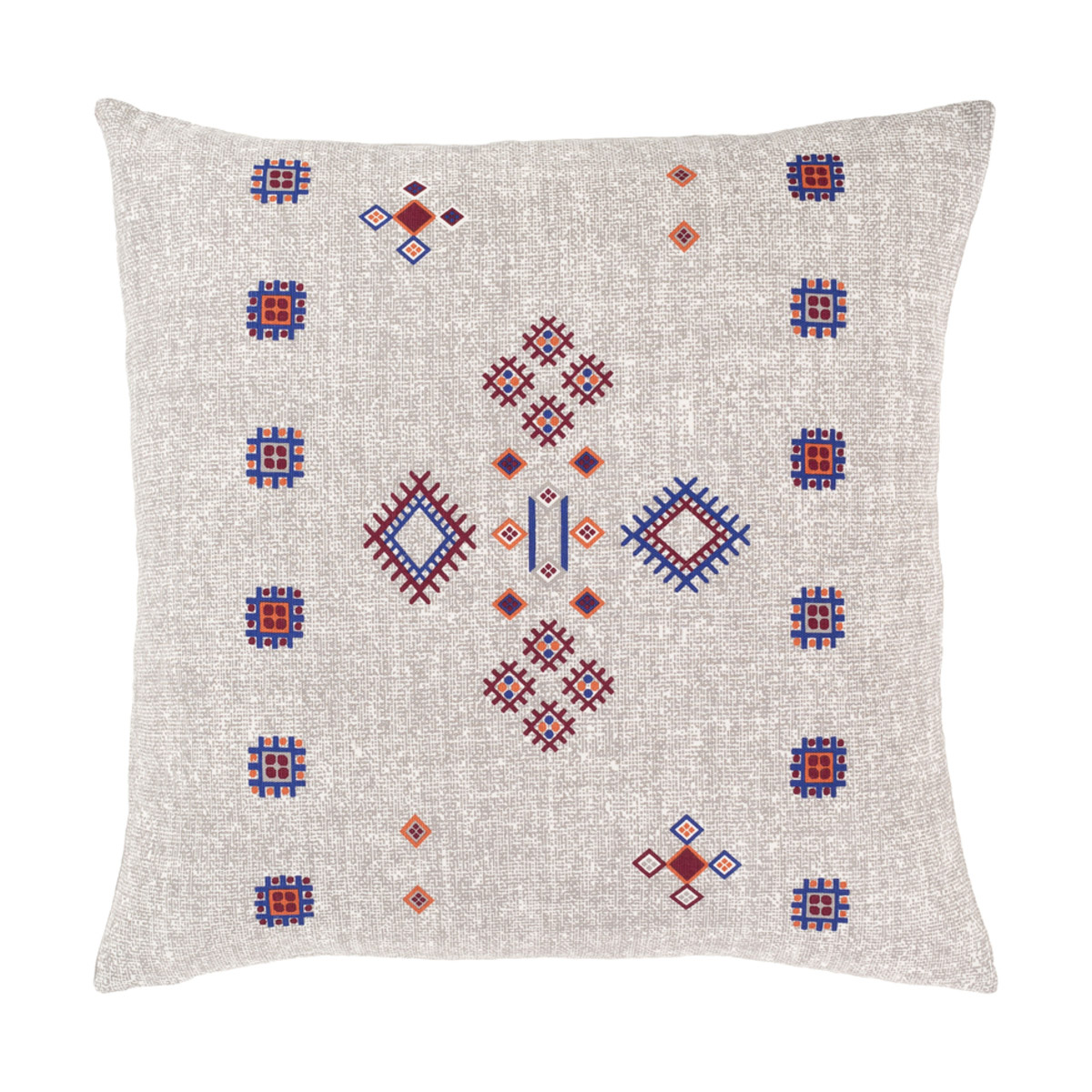 Cactus Silk 18 X 18 inch Taupe/White/Violet/Burgundy/Bright Orange Pillow Cover