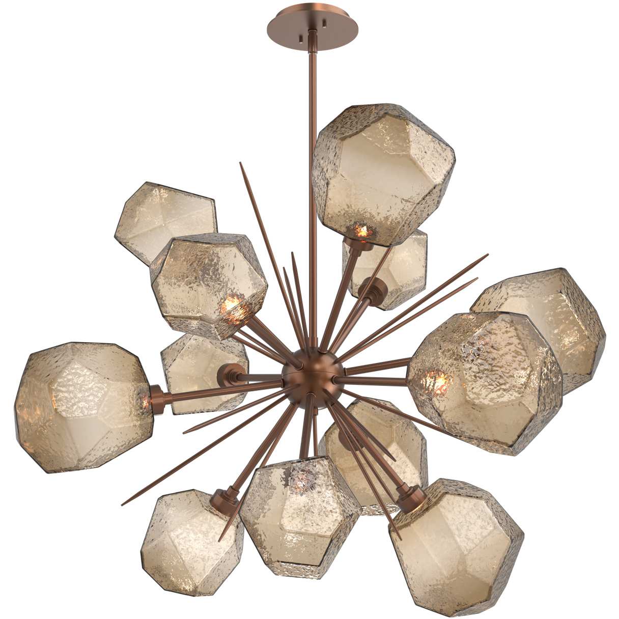 Gem LED 38.4 inch Burnished Bronze Chandelier Ceiling Light in 2700K LED, Starburst