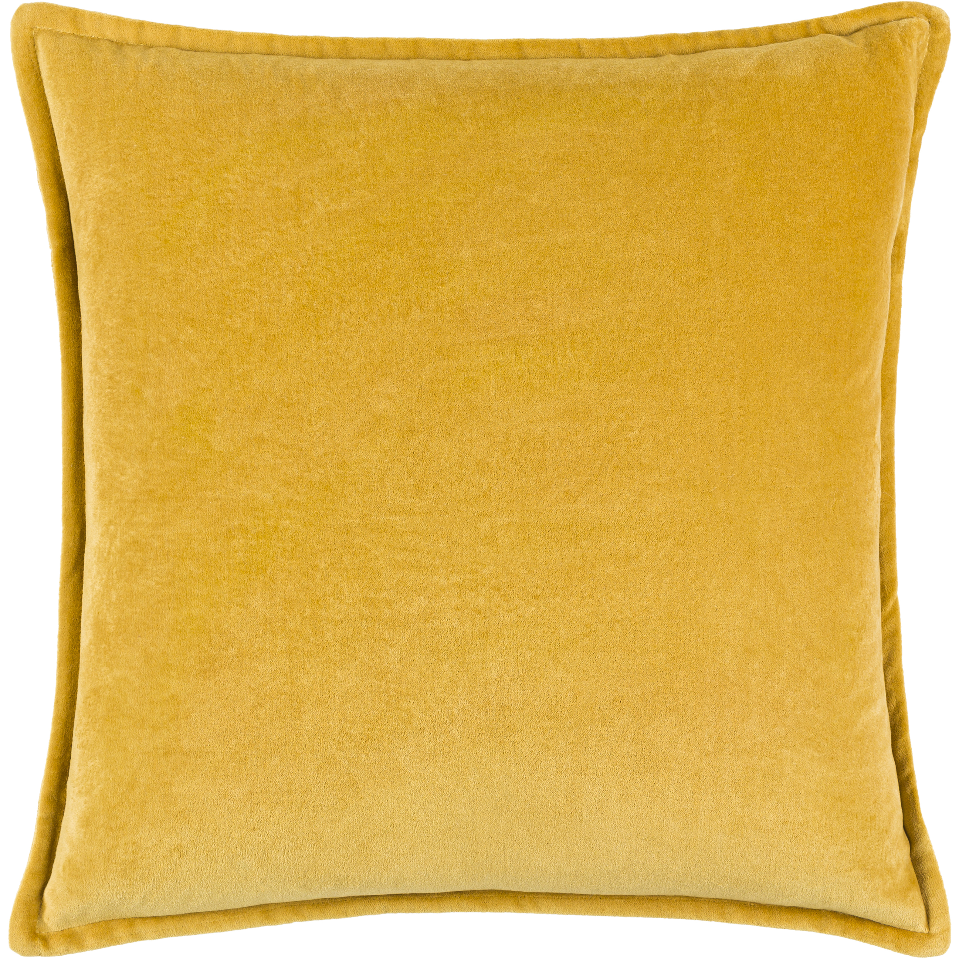 Cotton Velvet 18 inch Mustard Pillow Kit in 18 x 18, Square