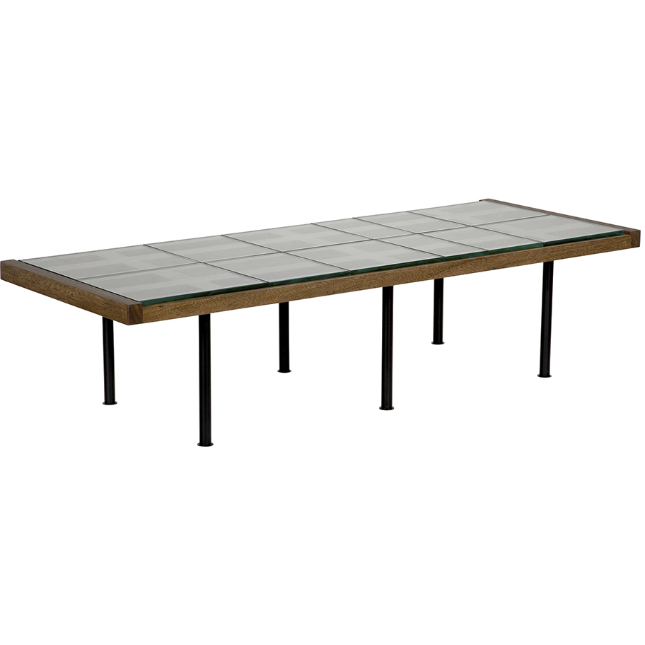 Paxton 67 X 26 inch Dark Walnut with Black Coffee Table