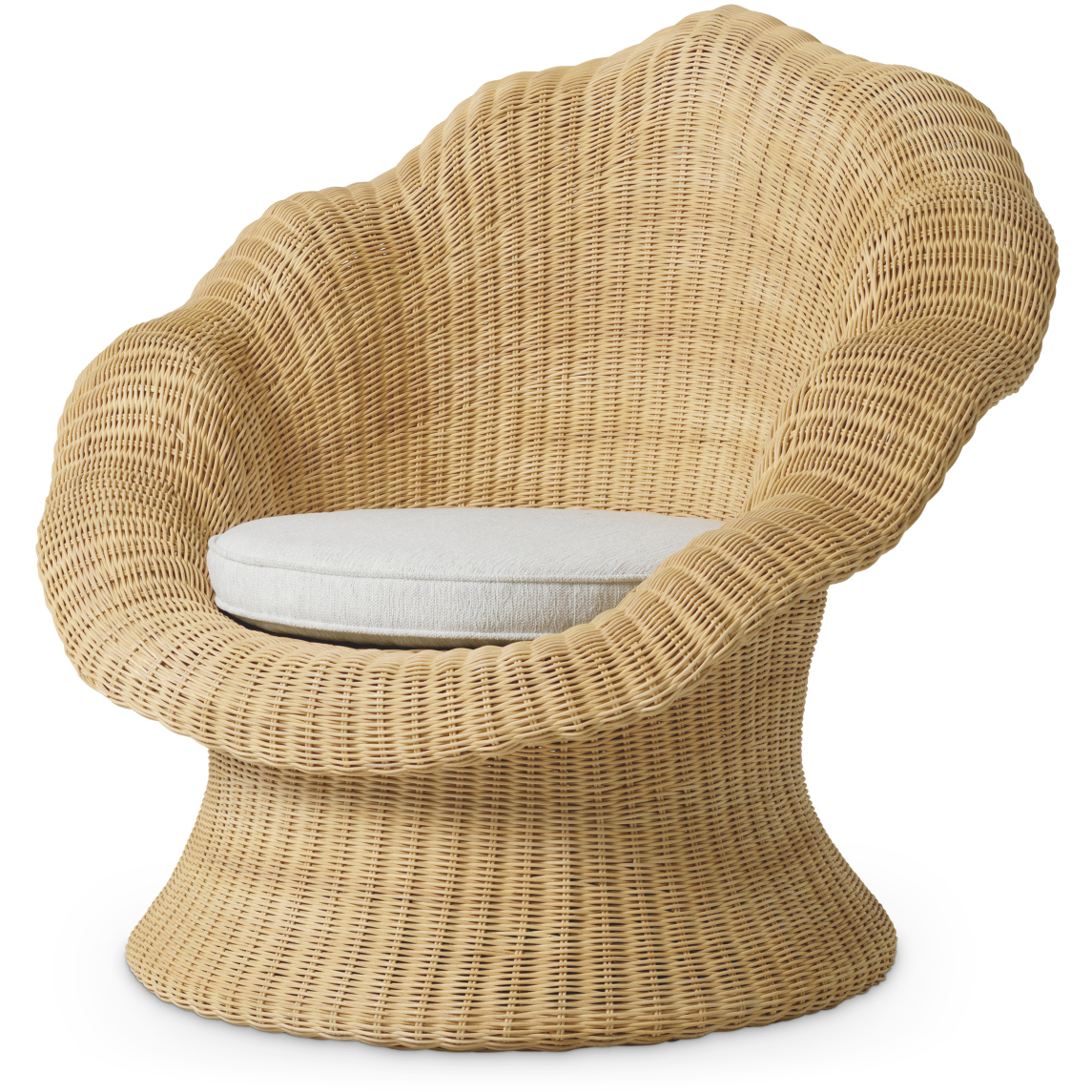 Somerly Natural Rattan and Sentier Cream Armchair
