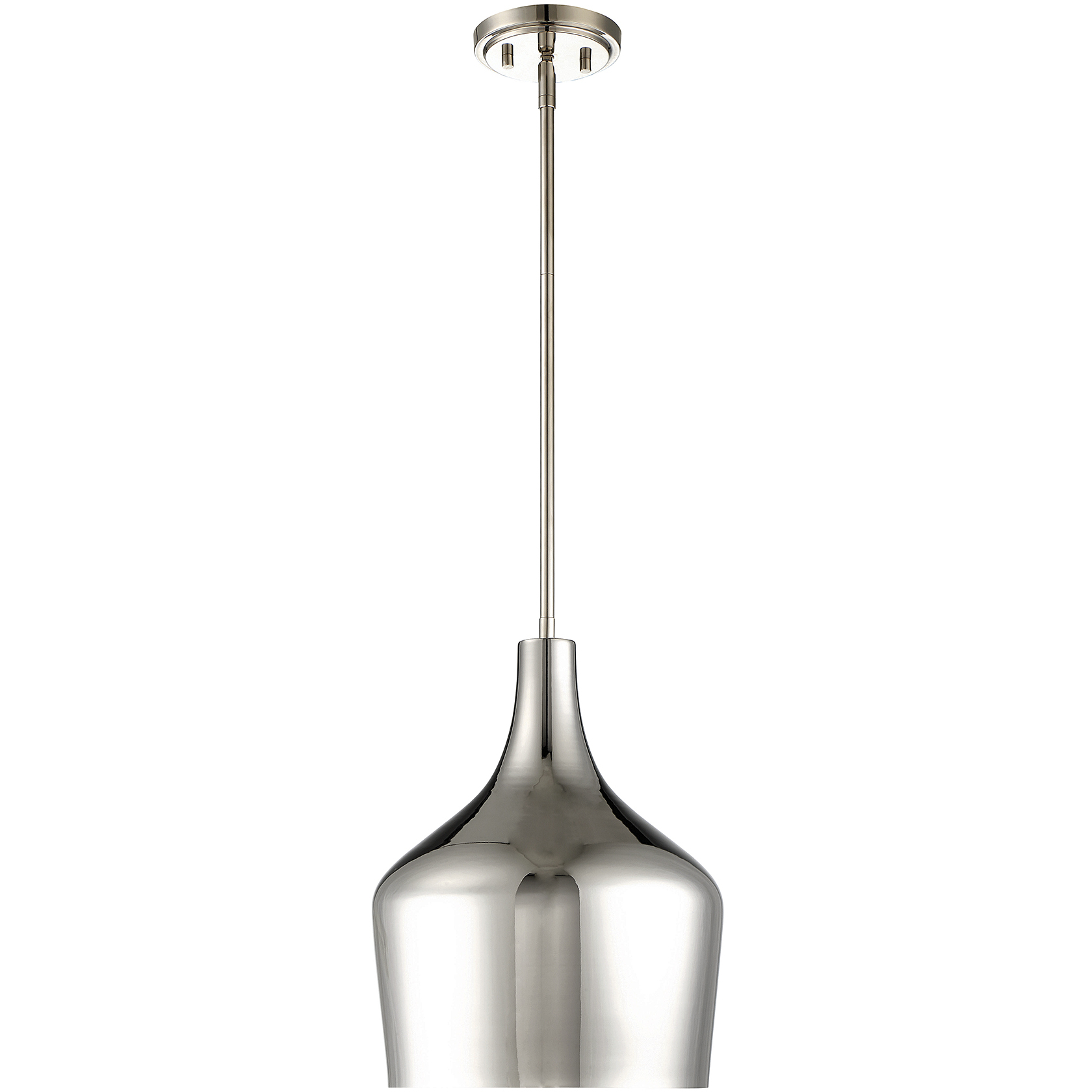 Modern 1 Light 10.5 inch Polished Nickel Pendant Ceiling Light