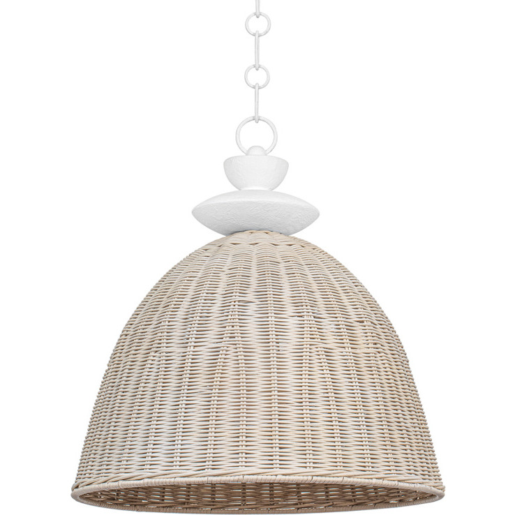 Kahn 1 Light 22 inch Gesso White Pendant Ceiling Light