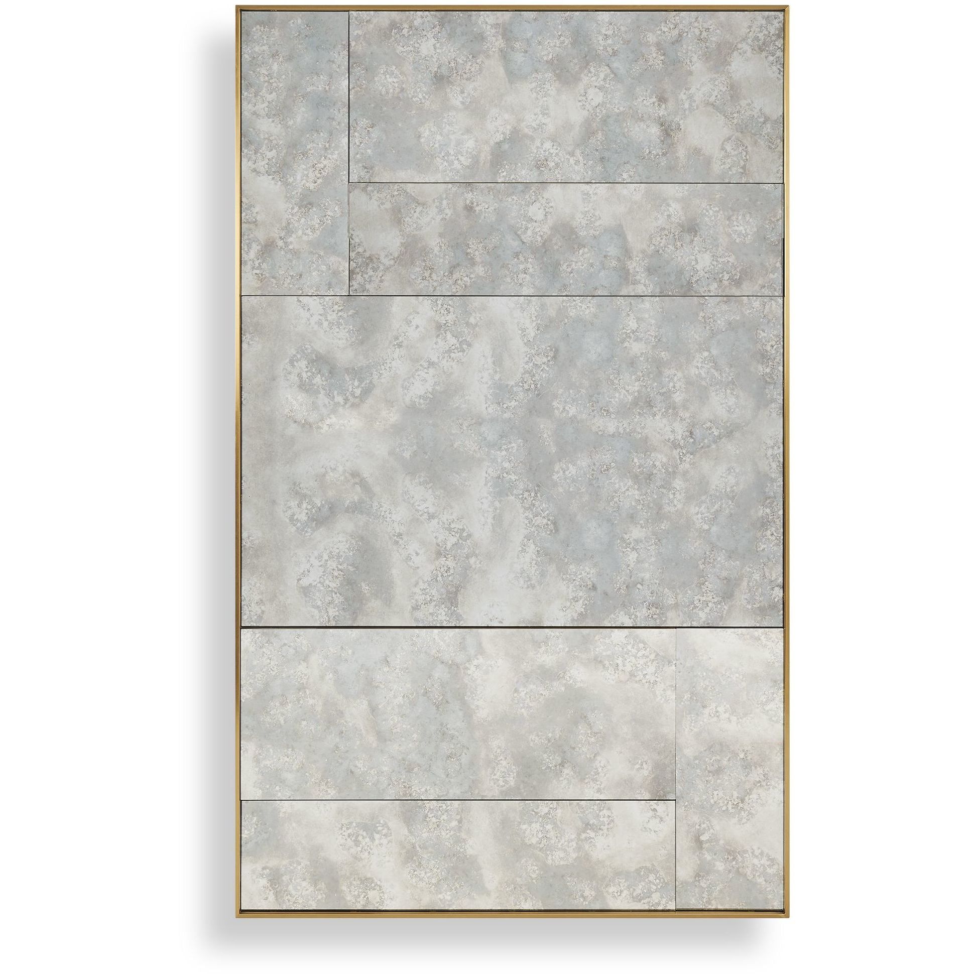 Rally 81.38 X 49.25 inch Plated Antique Brass Mirror