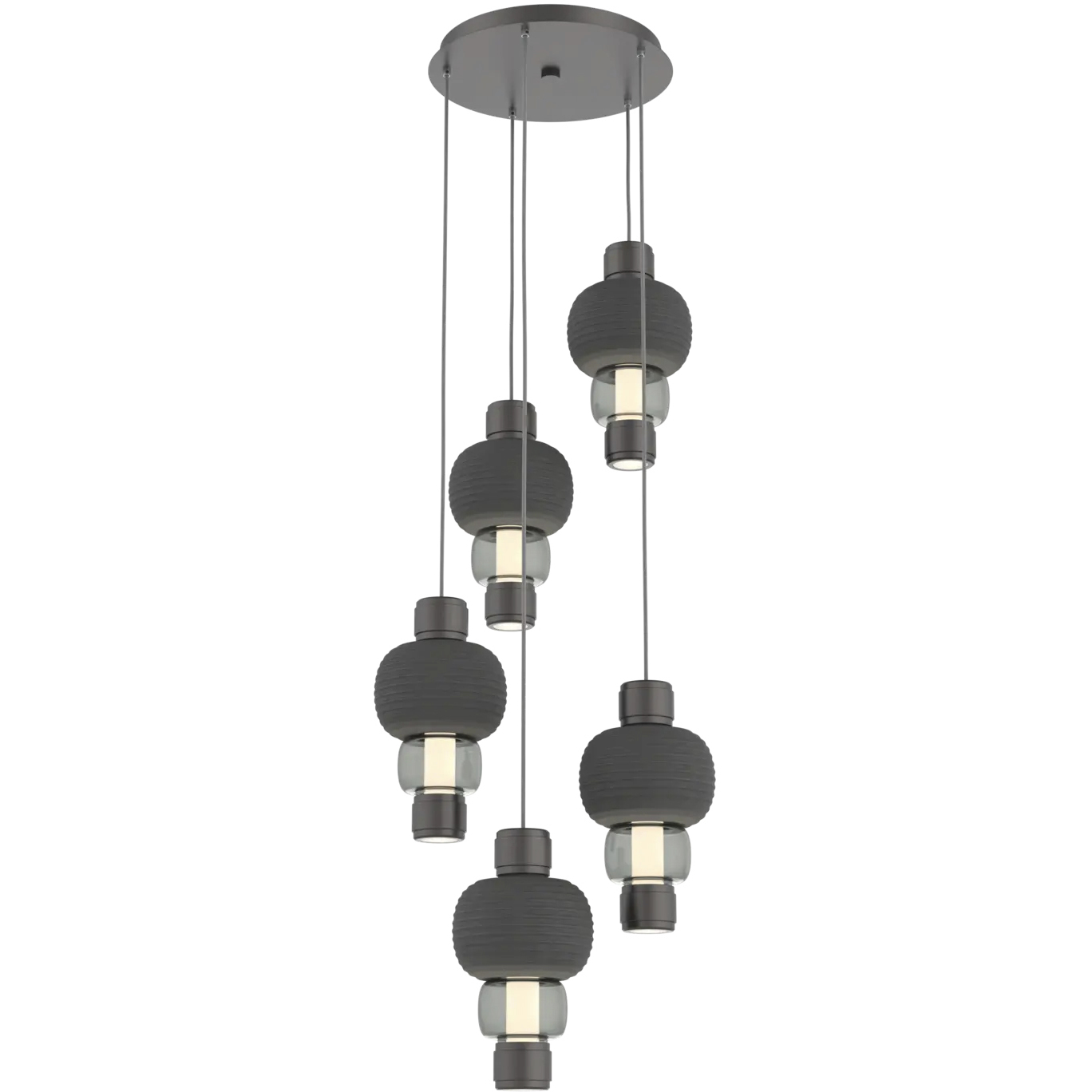 Torno Mandrel LED 20.5 inch Graphite with Charcoal Multi-Pendant Ceiling Light