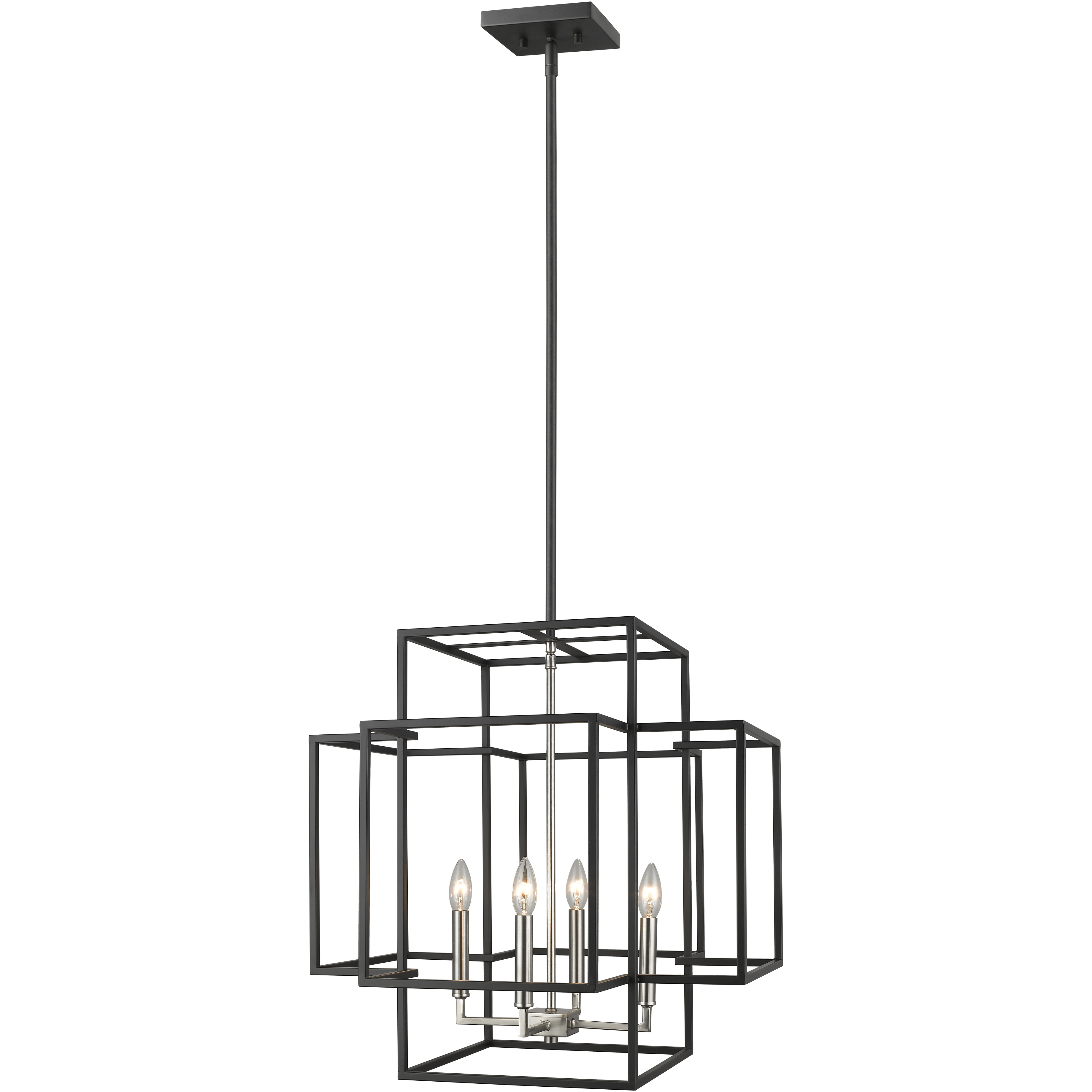 Titania 4 Light 22 inch Black and Brushed Nickel Chandelier Ceiling Light