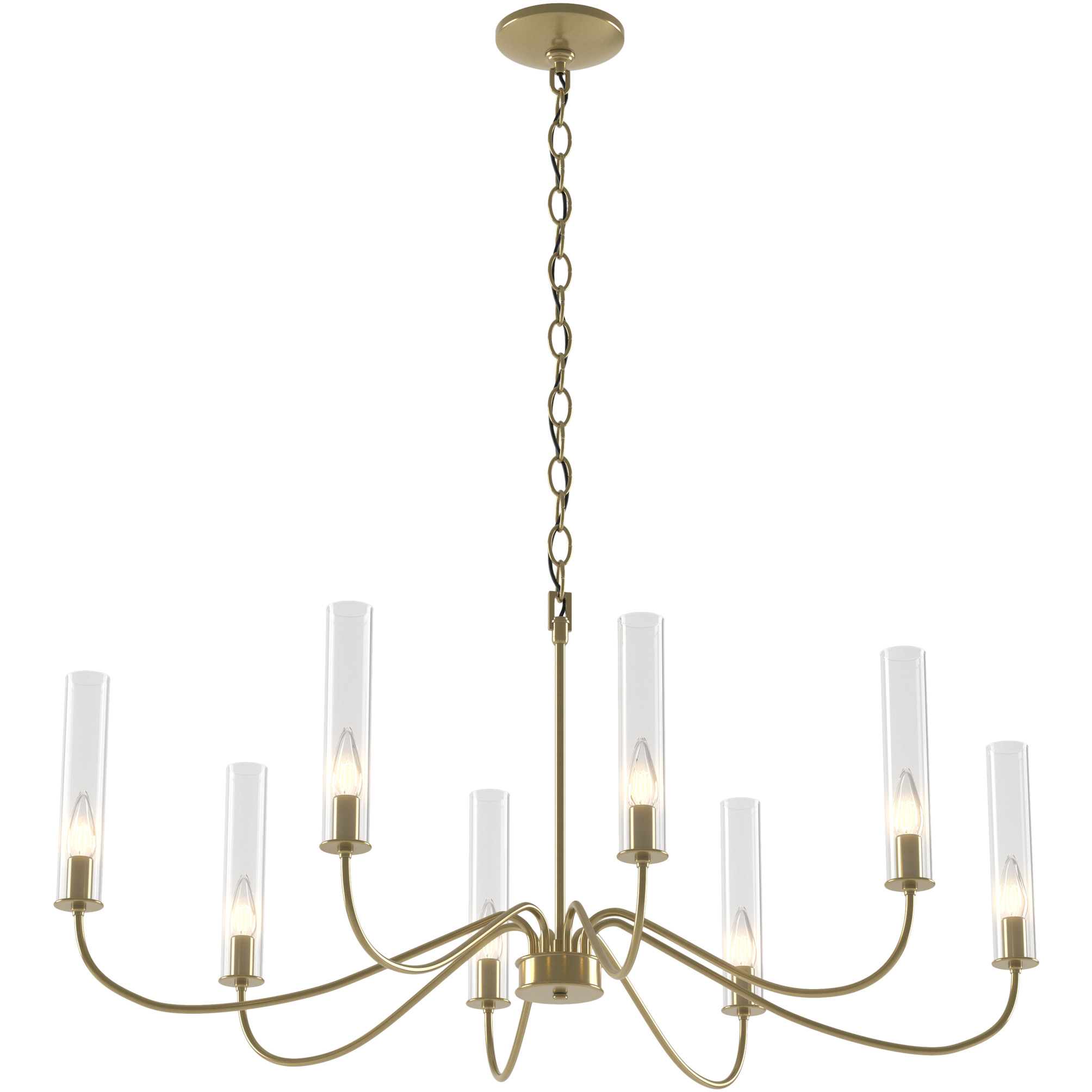 Grace 8 Light 36 inch Modern Brass Chandelier Ceiling Light