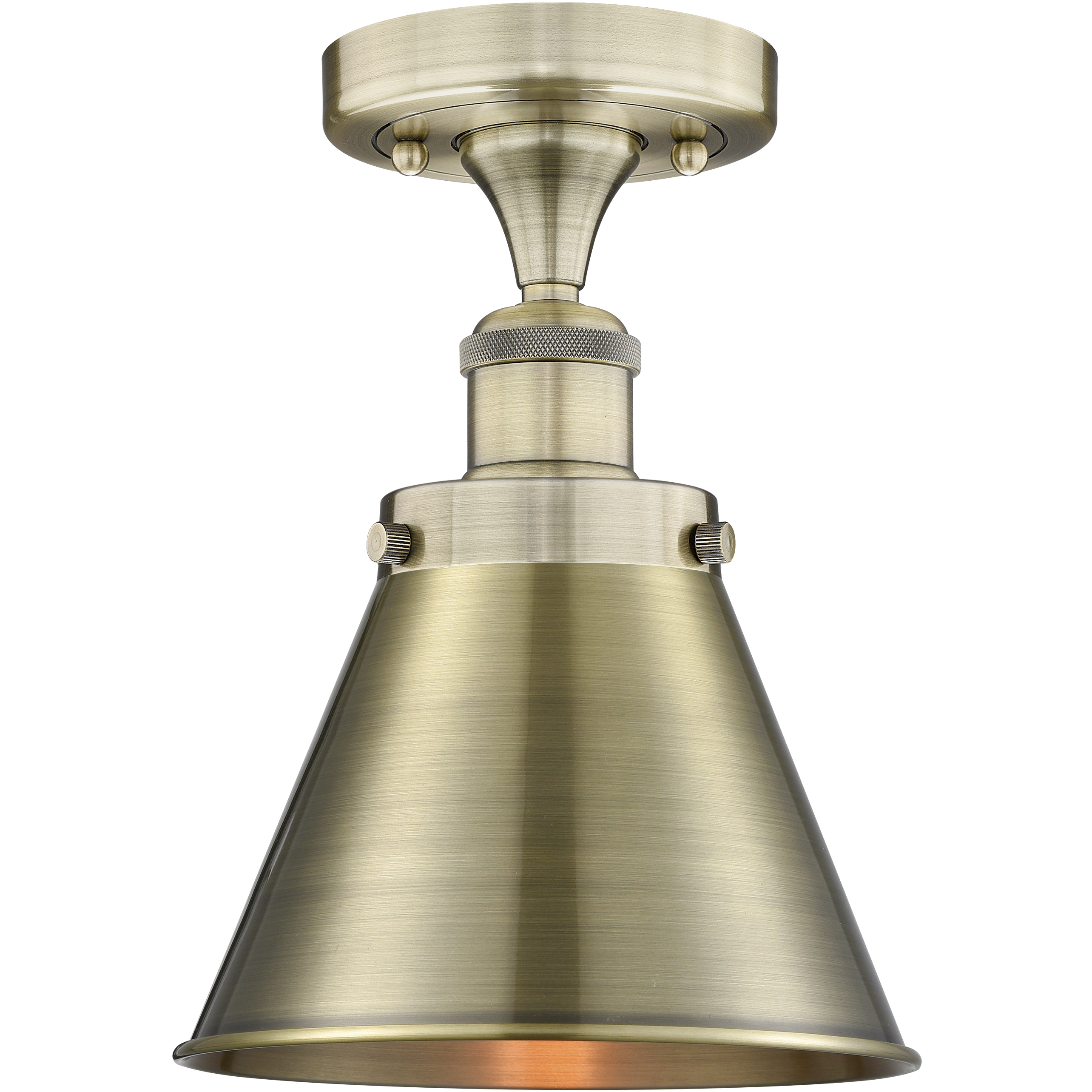 Appalachian 1 Light 8 inch Antique Brass Semi-Flush Mount Ceiling Light in 2 lb