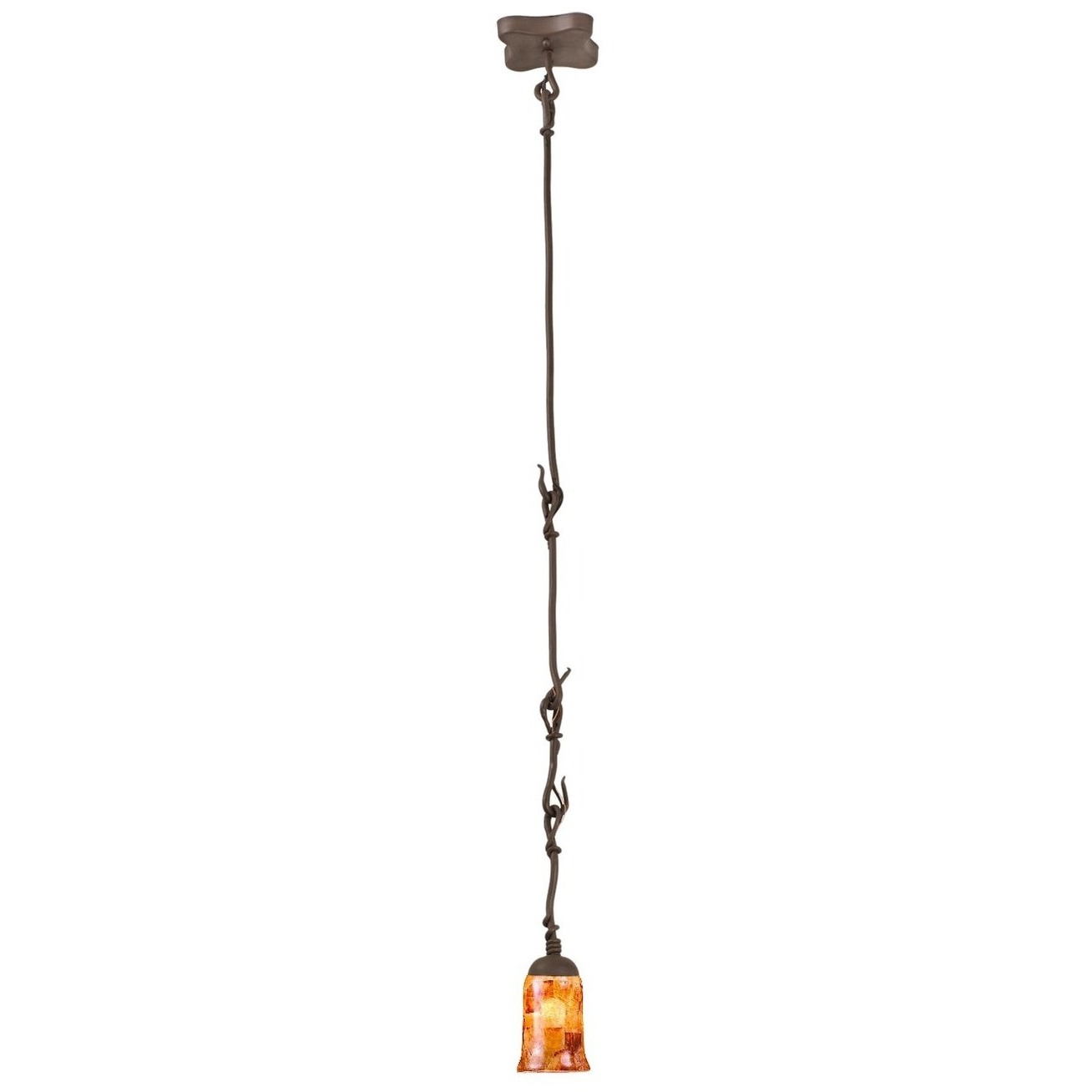 Vine 1 Light 5.5 inch Bark Mini Pendant Ceiling Light in Penshell (PS5201)