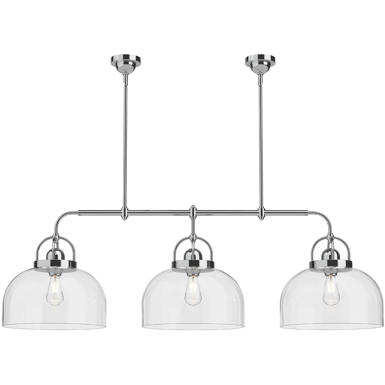 Alora Mood Lancaster 3 Light 55 inch Chrome Linear Pendant Ceiling Light