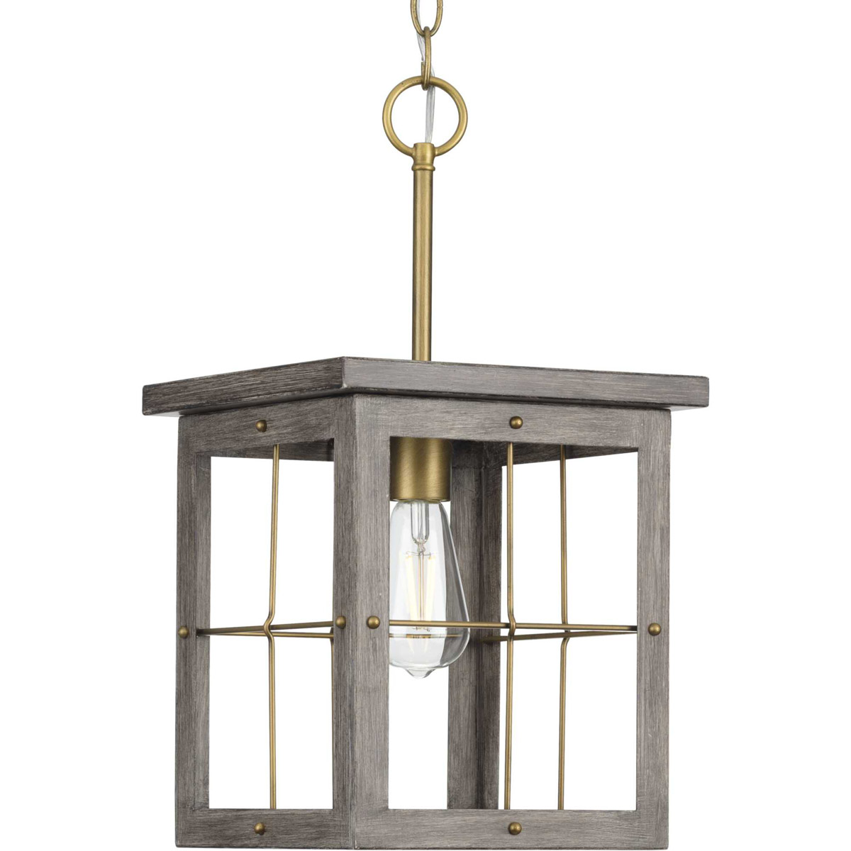 Hedgerow 1 Light 10.38 inch Distressed Brass Mini Pendant Ceiling Light