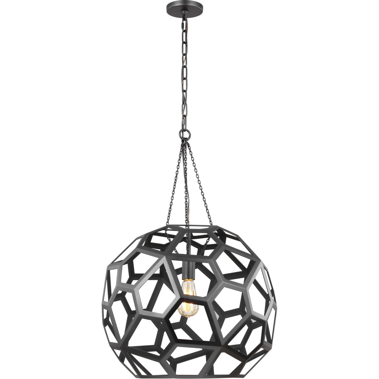 AH by Alexa Hampton Feccetta 1 Light 20.5 inch Midnight Black Pendant Ceiling Light