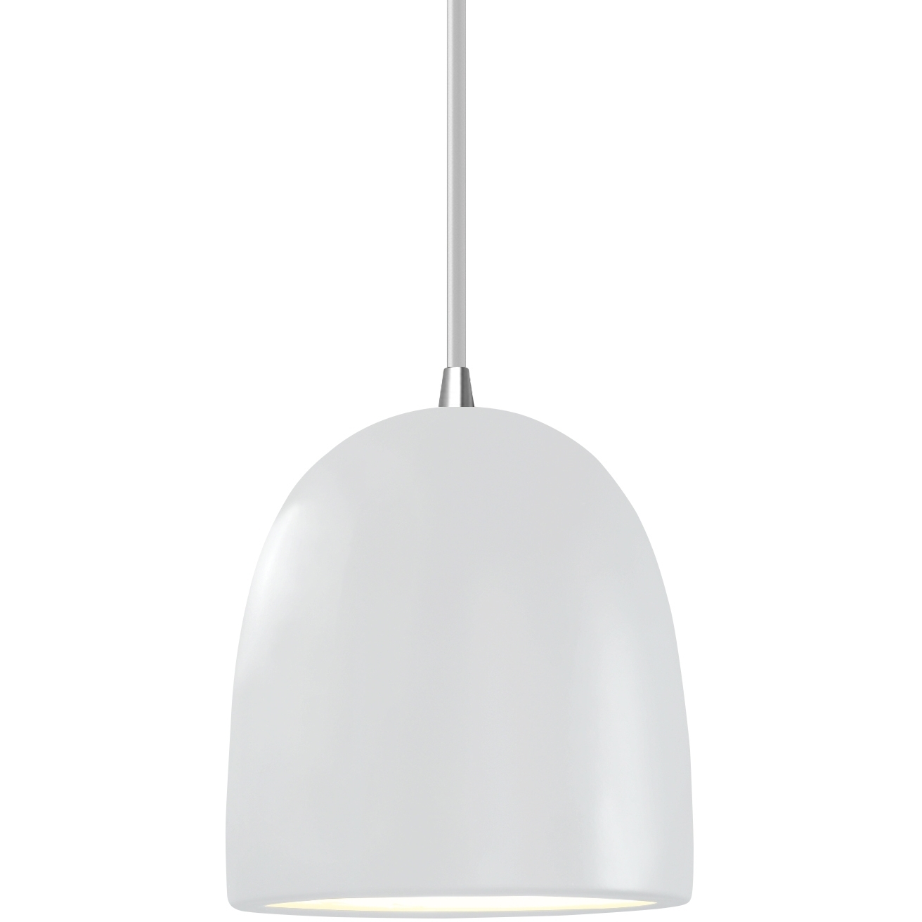 Radiance Collection 1 Light 9 inch Polished Chrome and Gloss White and White Pendant Ceiling Light