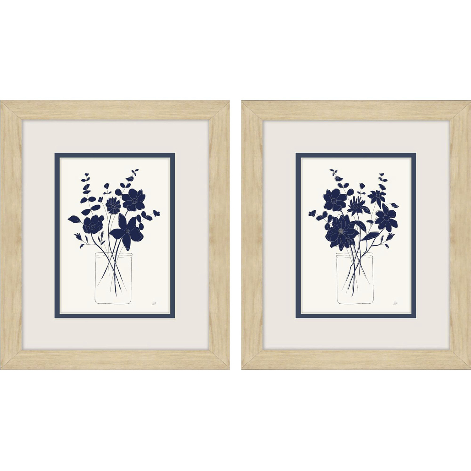 Indigo Sketch Blue Framed Art, Propac
