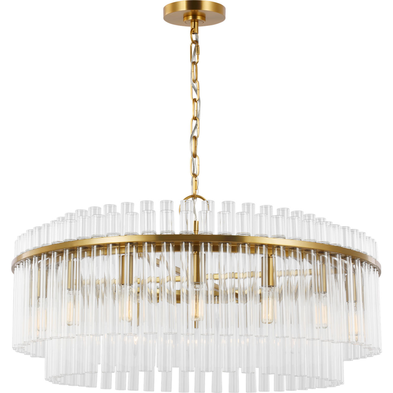 C&M by Chapman & Myers Beckett 16 Light 32 inch Burnished Brass Chandelier Ceiling Light