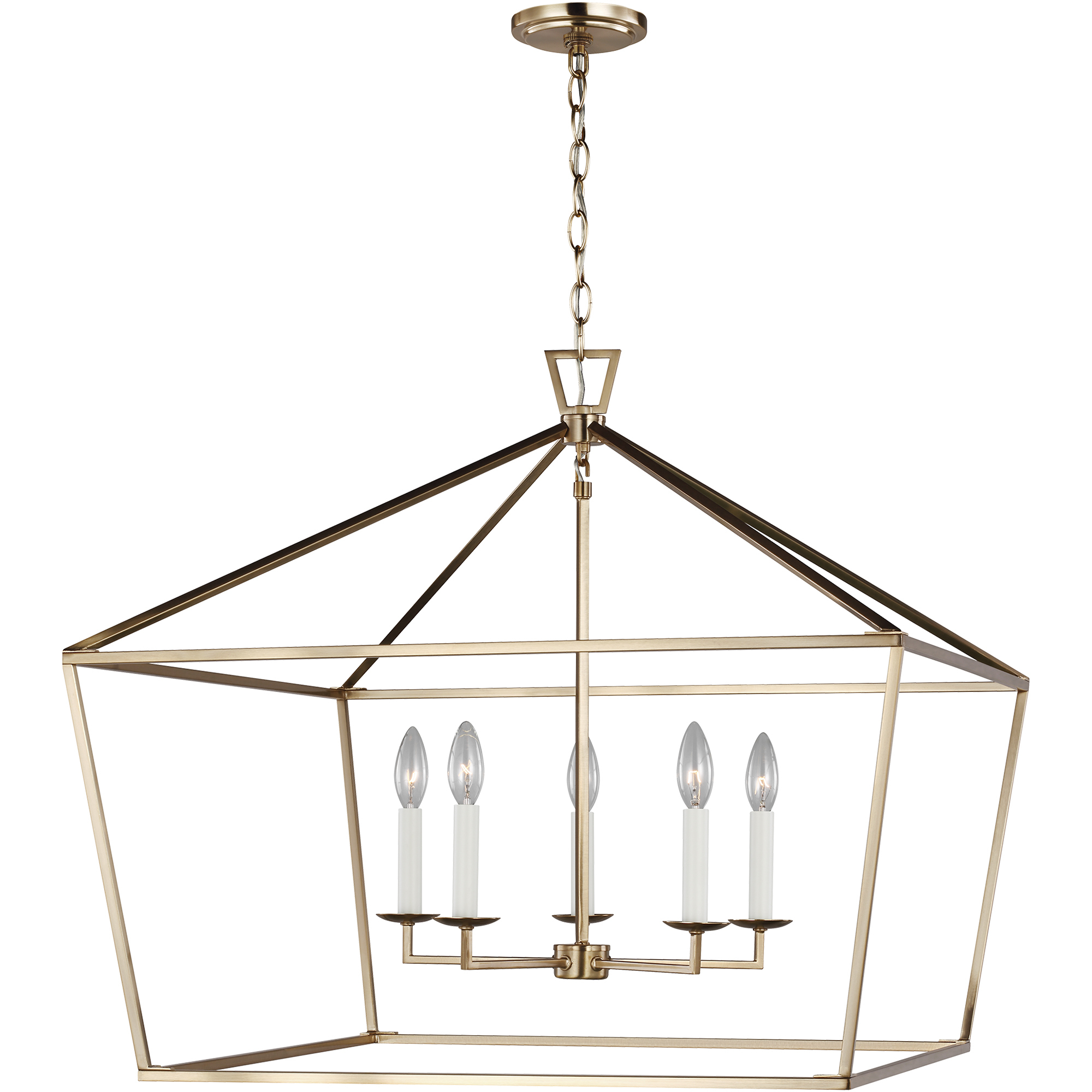 C&M by Chapman & Myers Dianna 5 Light 28 inch Satin Brass Pendant Ceiling Light