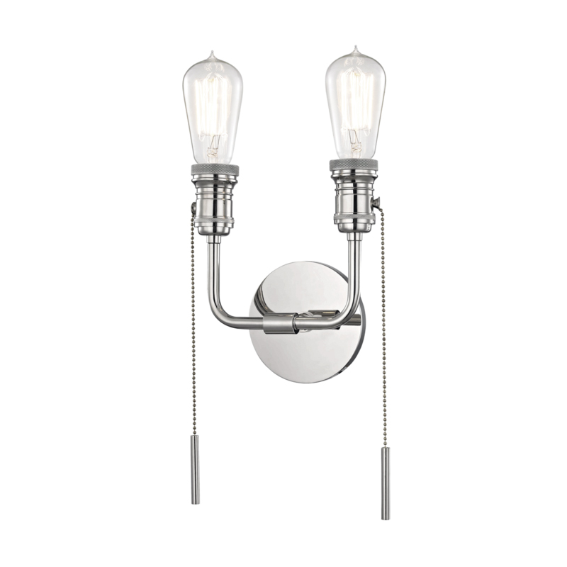 Lexi 2 Light 7.5 inch Polished Nickel ADA Wall Sconce Wall Light