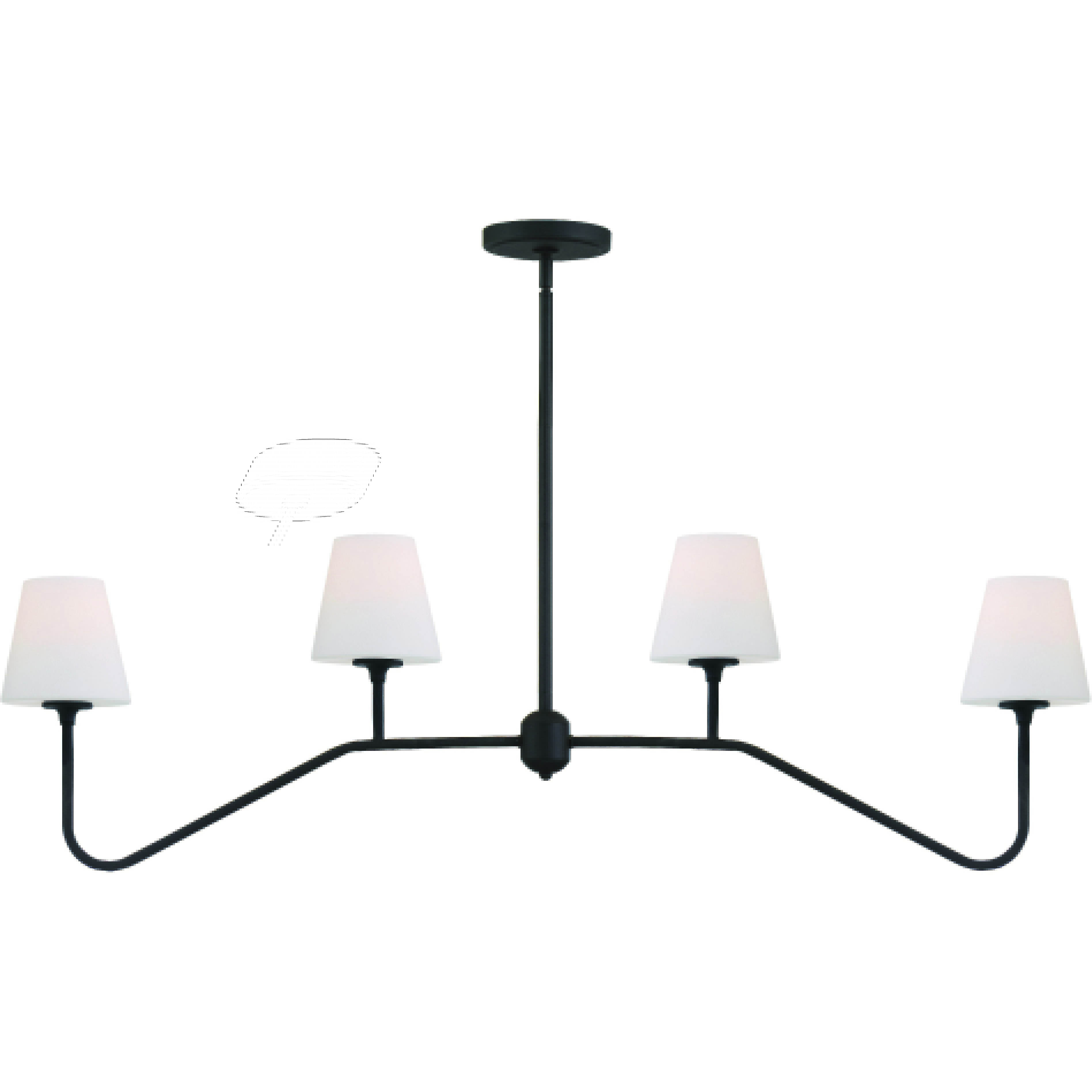 Keenan 4 Light 48 inch Black Forged Linear Chandelier Ceiling Light