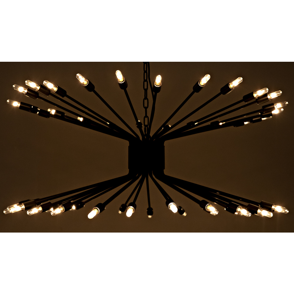 Lampberto 48 Light 45 inch Matte Black Chandelier Ceiling Light