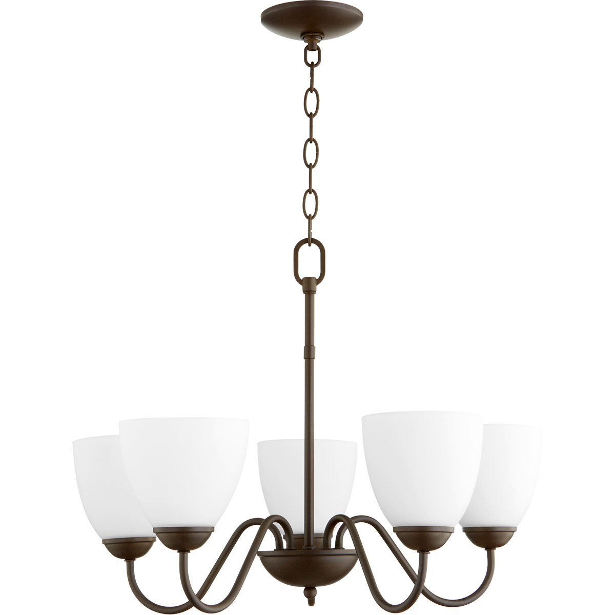 Fort Worth 5 Light 22.5 inch Oiled Bronze Chandelier Ceiling Light, Quorum Home
