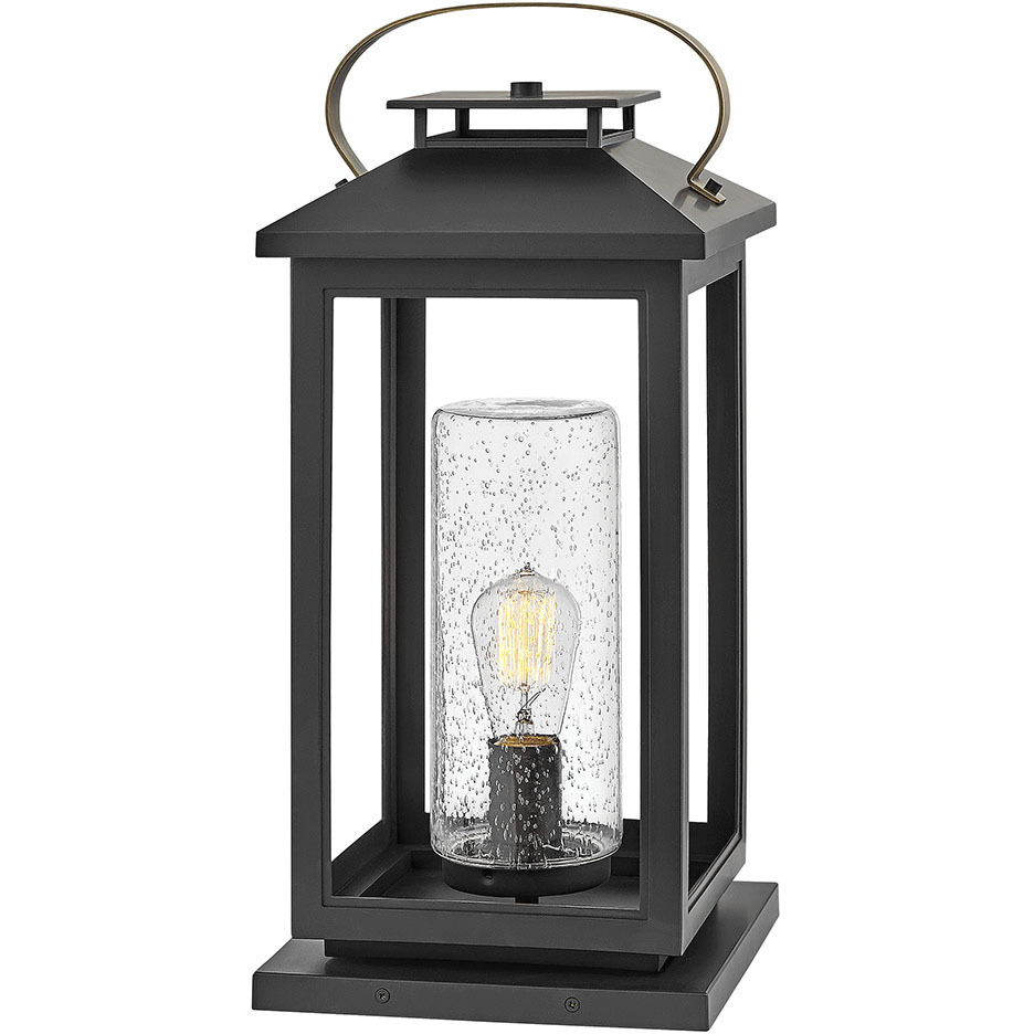 Coastal Elements Atwater 1 Light 21.5 inch Black Outdoor Pier Mount Lantern in Non-LED