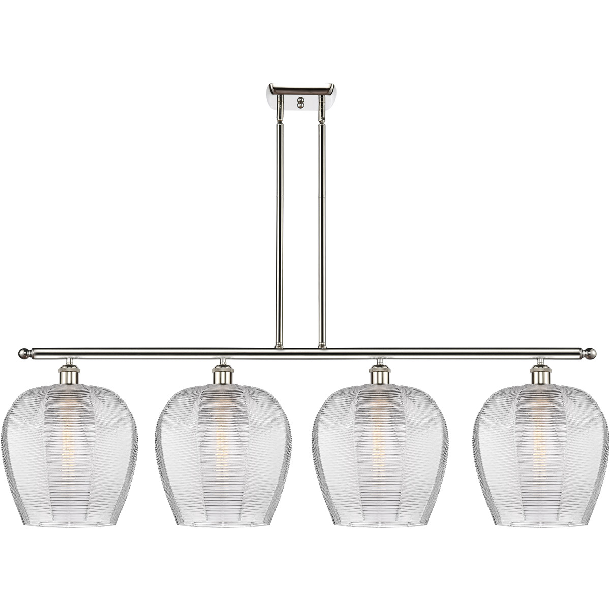 Ballston Norfolk LED 50 inch Polished Nickel Island Light Ceiling Light in Clear Glass