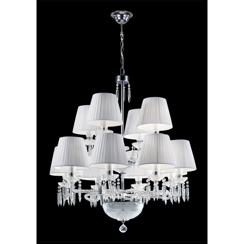 Le Chateau 12 Light 34 inch Silver Chandelier Ceiling Light