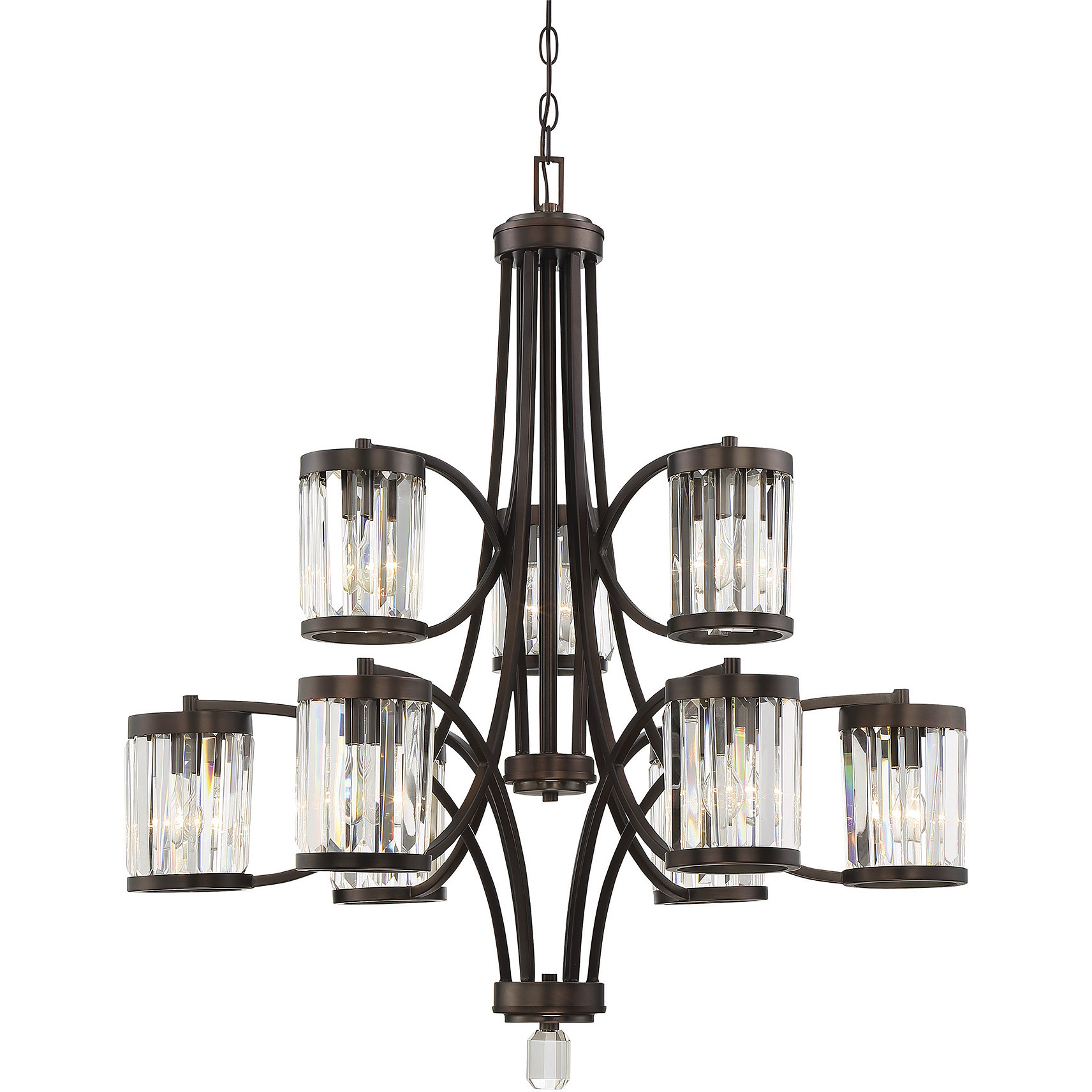Nora 9 Light 32.5 inch Oiled Burnished Bronze Chandelier Ceiling Light