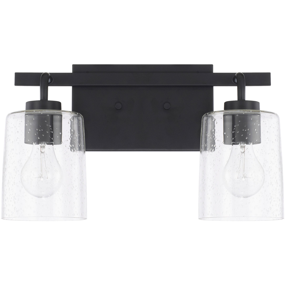 Greyson 2 Light 15 inch Matte Black Vanity Light Wall Light