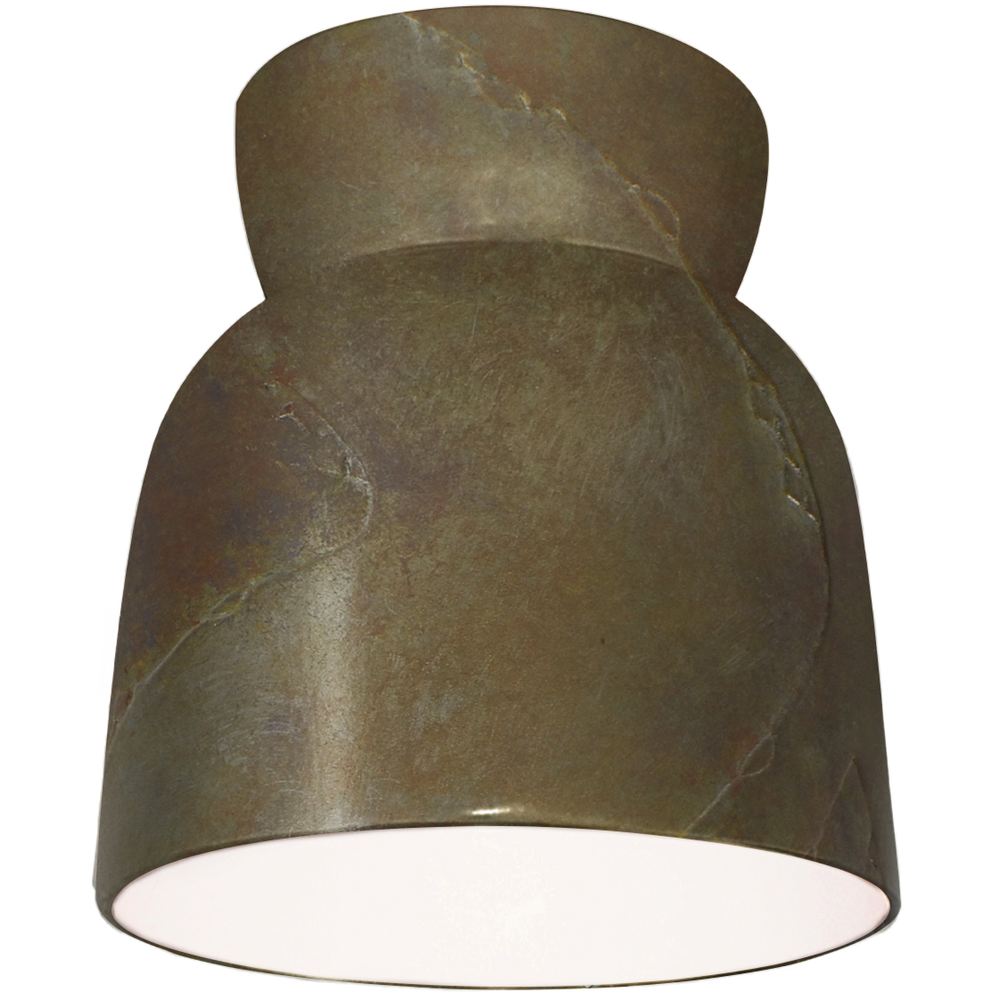 Radiance Collection - Hourglass 1 Light 7.5 inch Tierra Red Slate Flush-Mount Ceiling Light in Replaceable Bulb, Form+Finish+Function